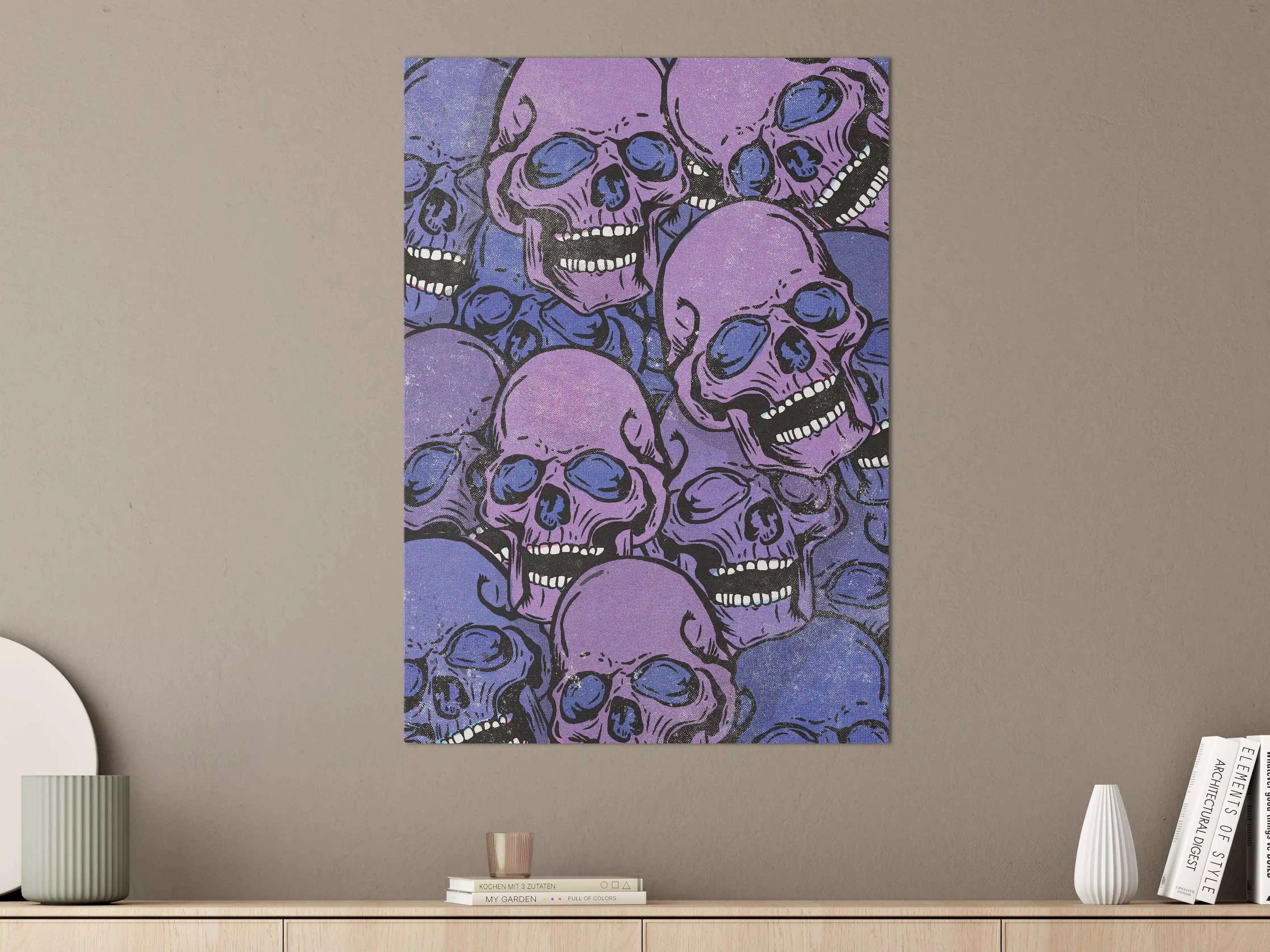 Große Wandbilder - Bunte Totenkopf-Illustration
