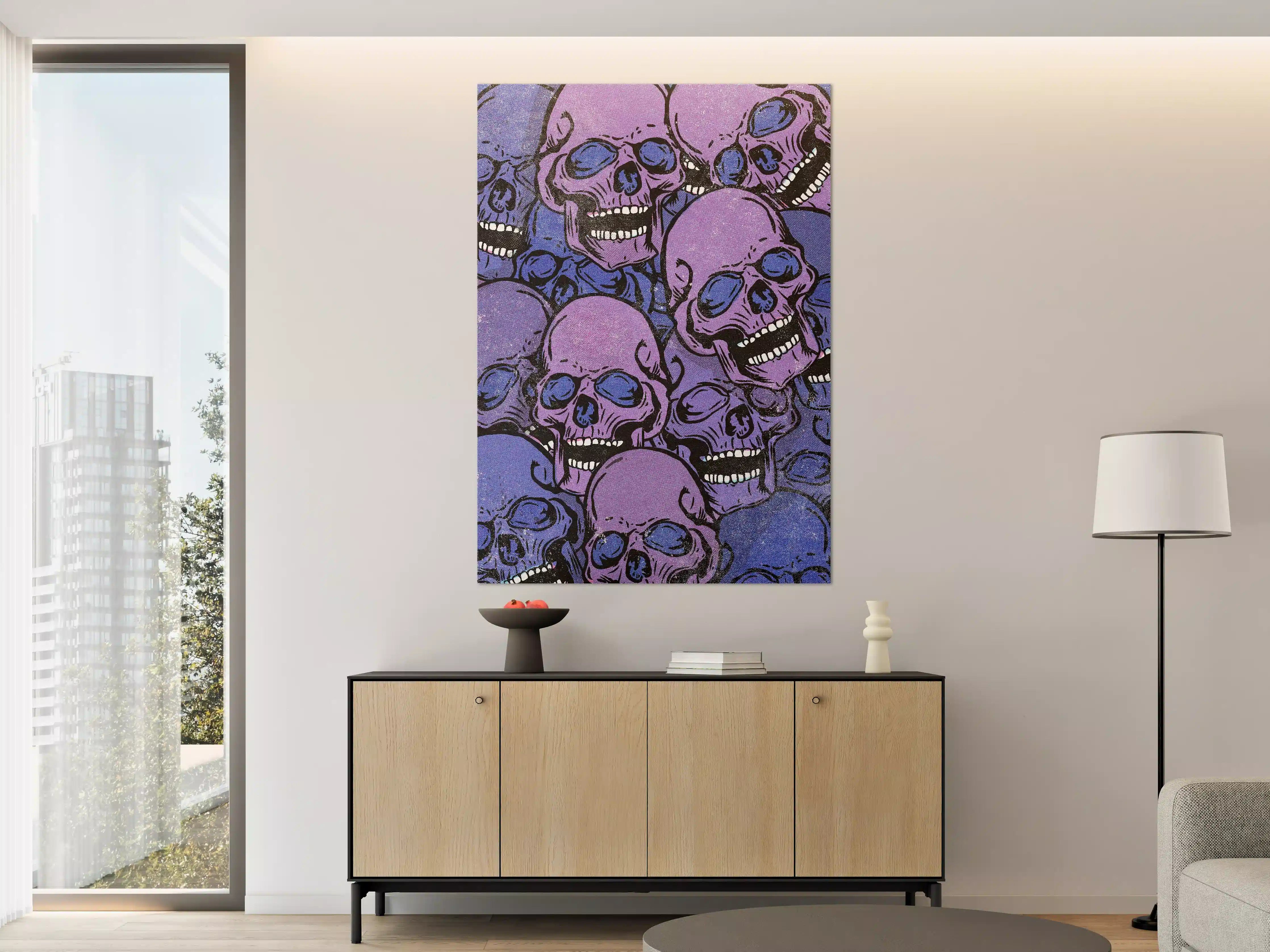Große Wandbilder - Bunte Totenkopf-Illustration