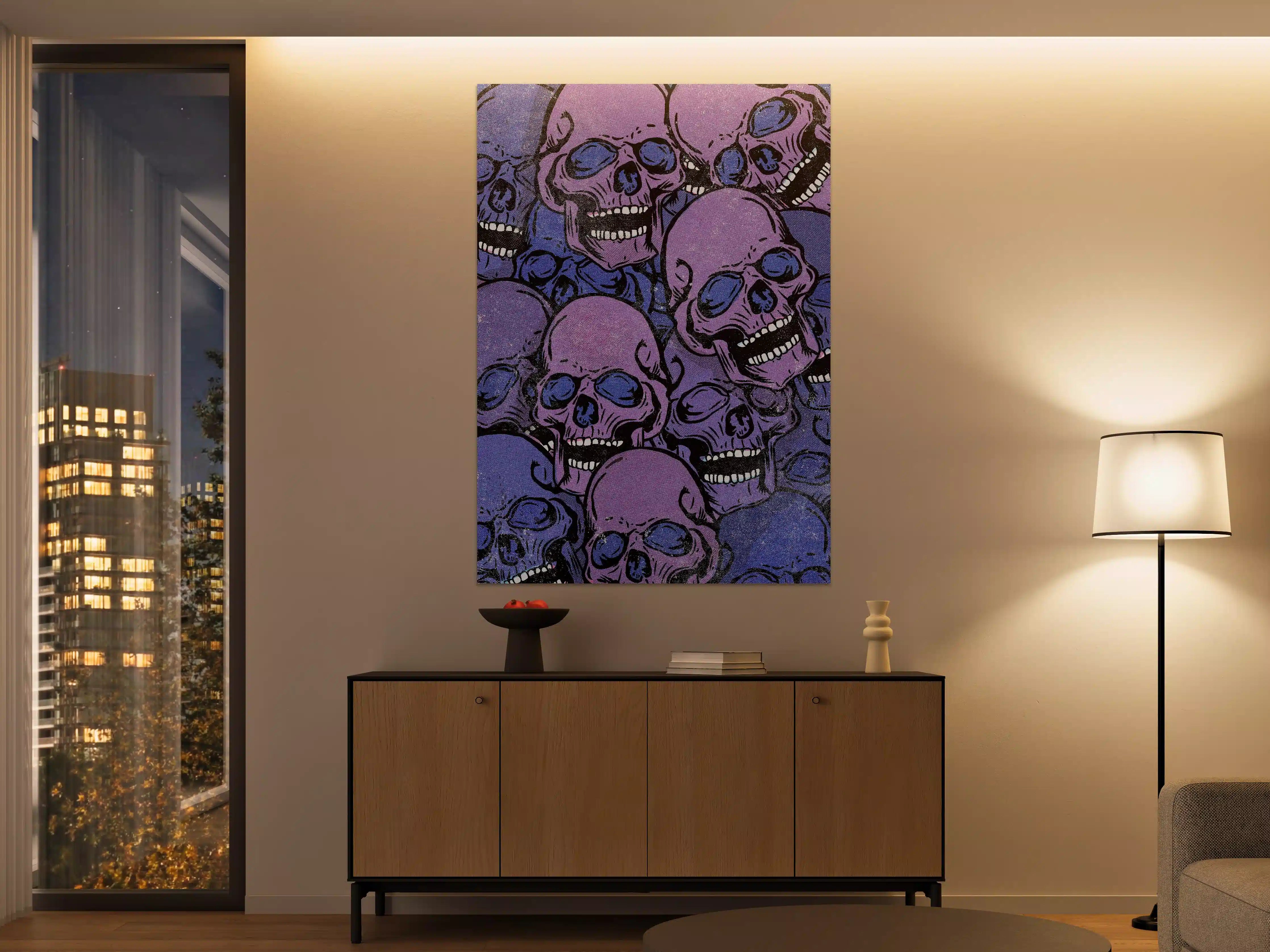 Große Wandbilder - Bunte Totenkopf-Illustration