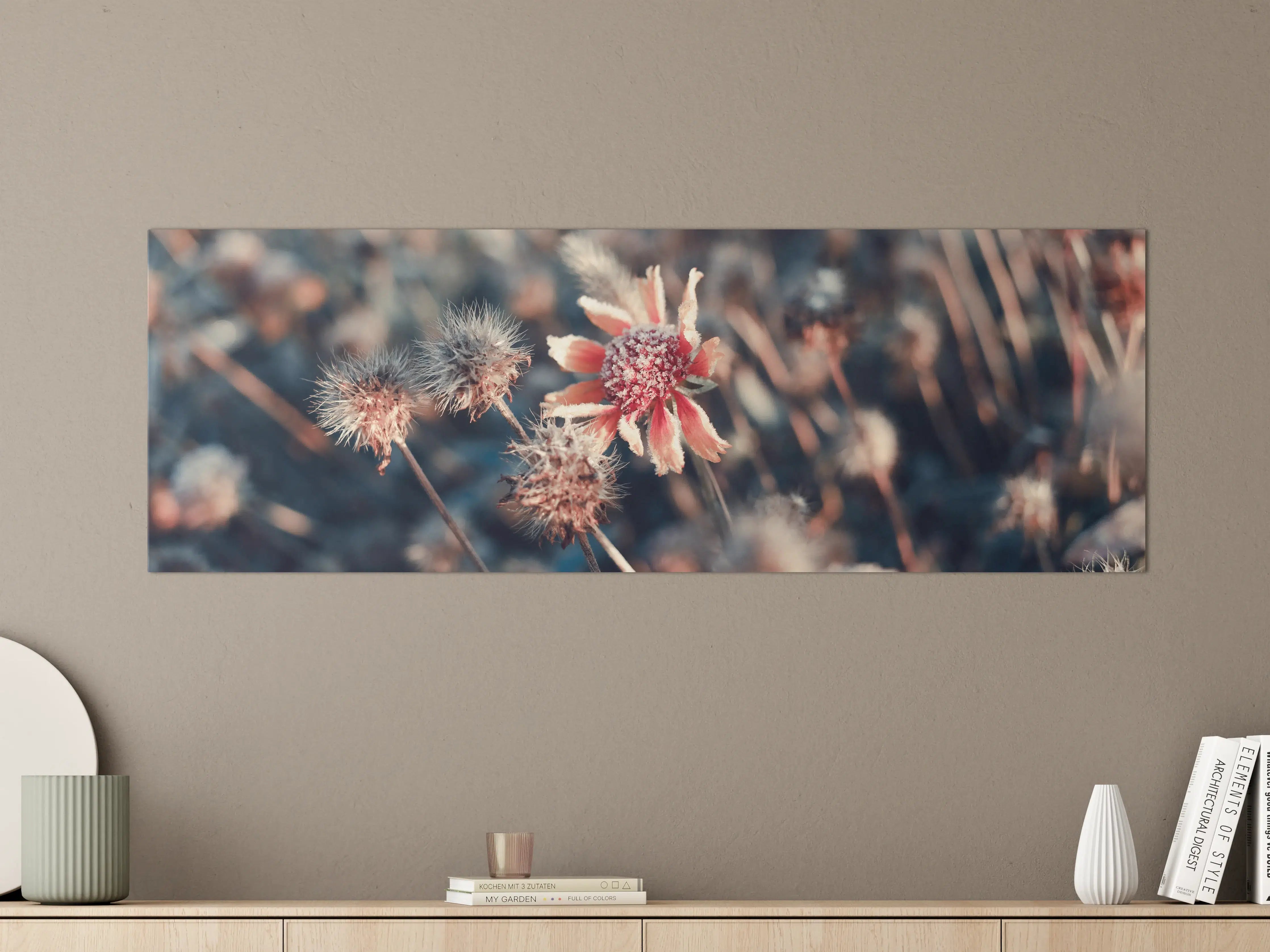 Große Wandbilder - Bunte Wildblumen mit warmem Ton