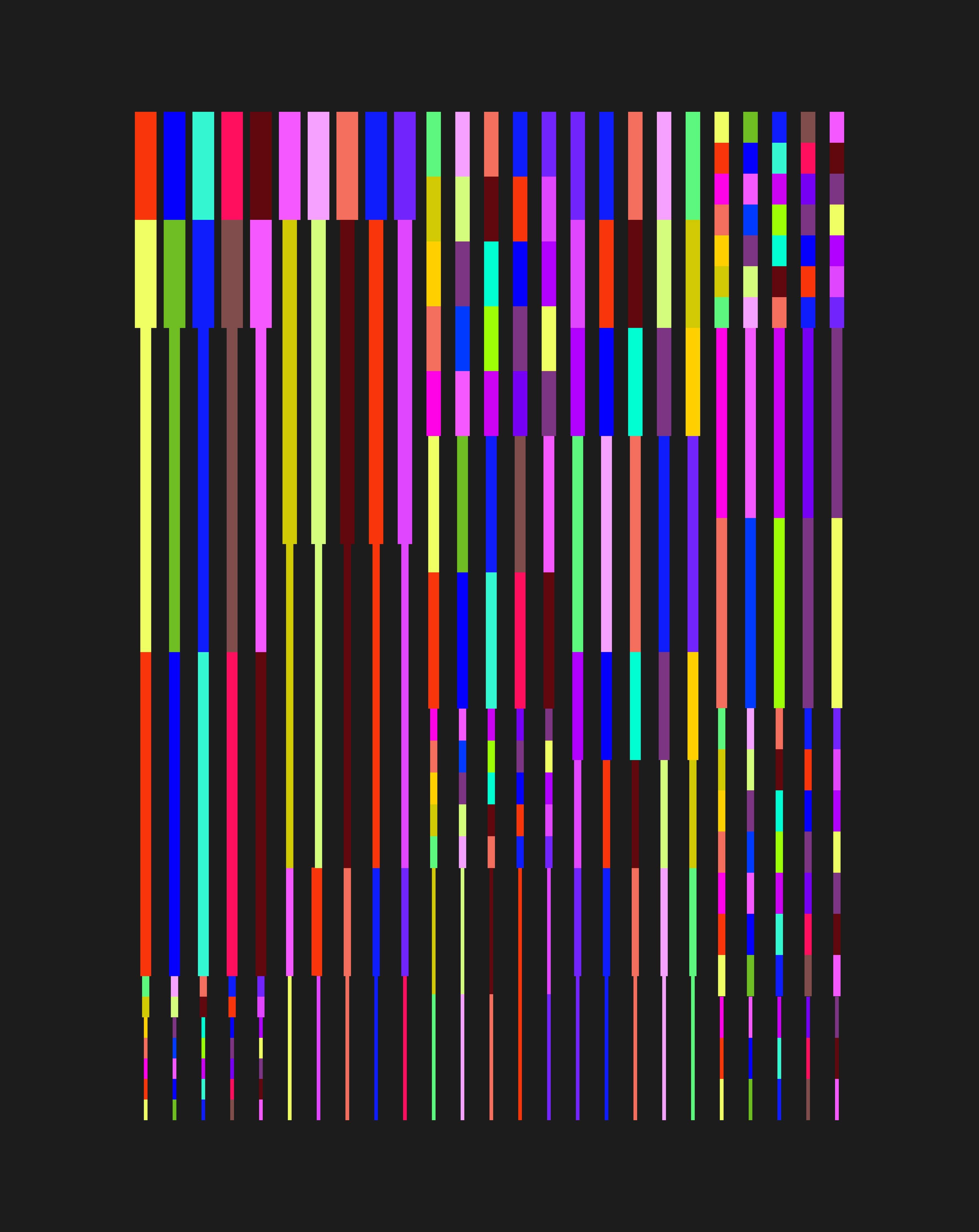 Große Wandbilder-Bunte digitale Kunstinstallation