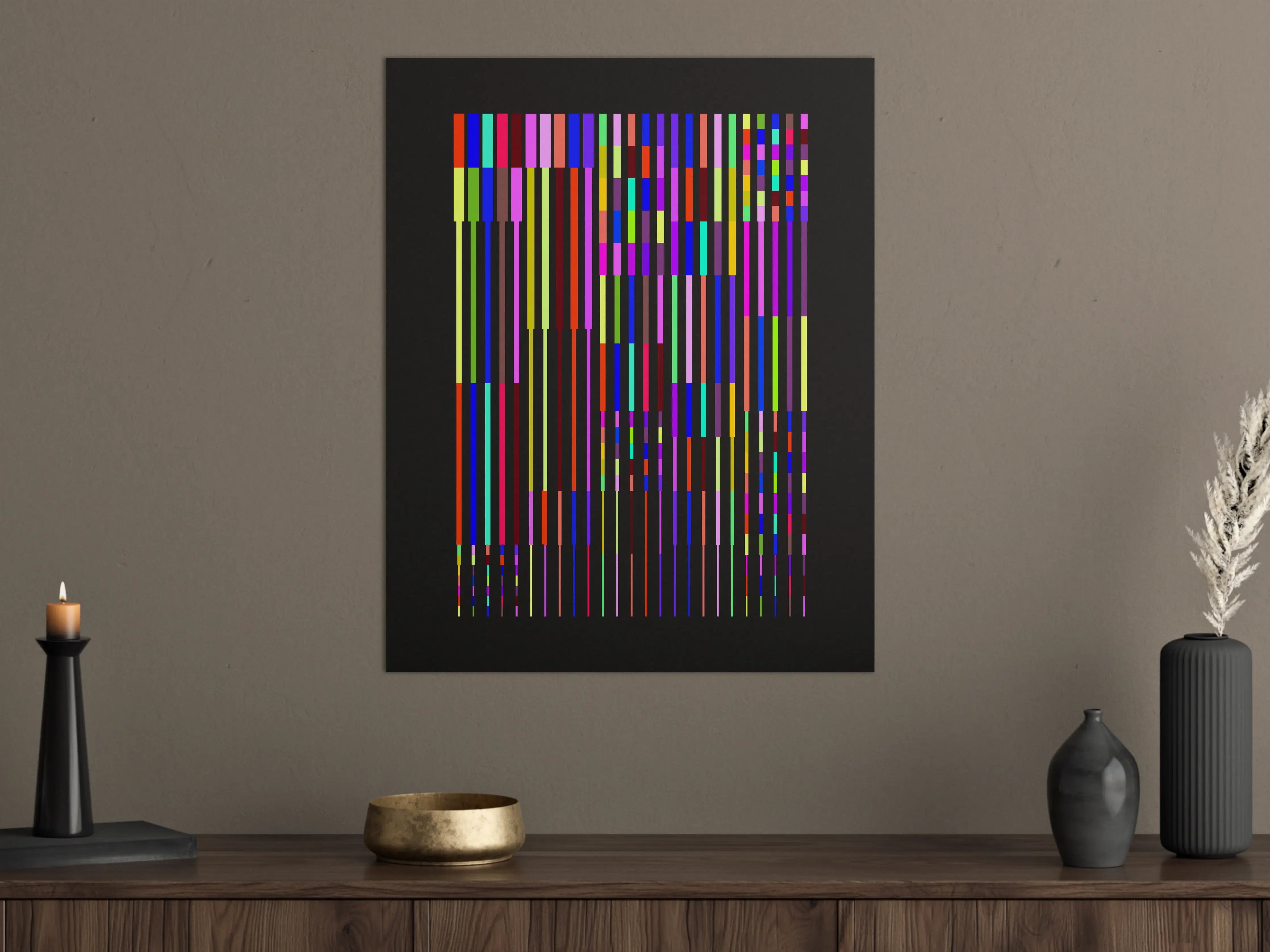 Große Wandbilder - Bunte digitale Kunstinstallation