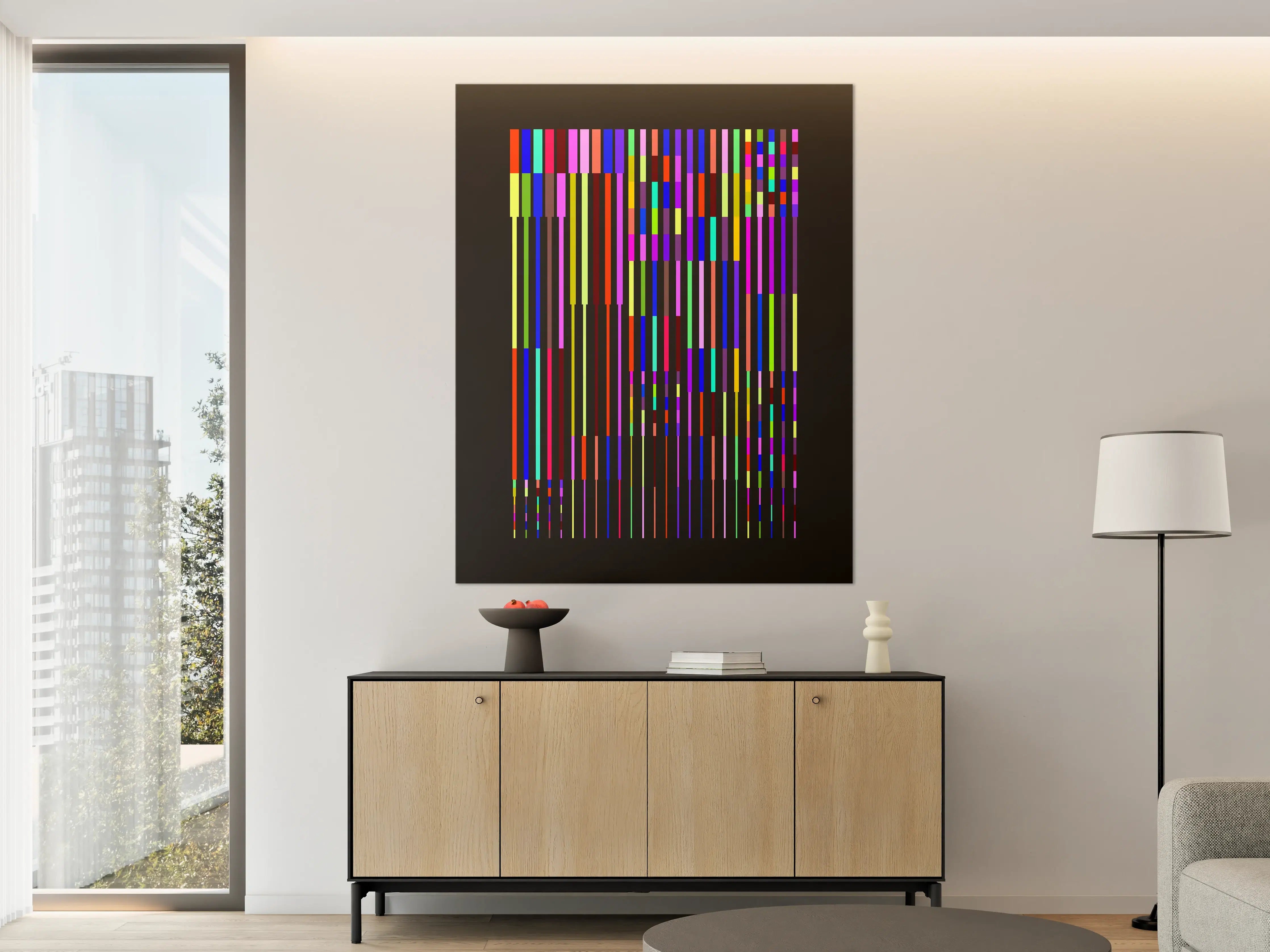 Große Wandbilder - Bunte digitale Kunstinstallation