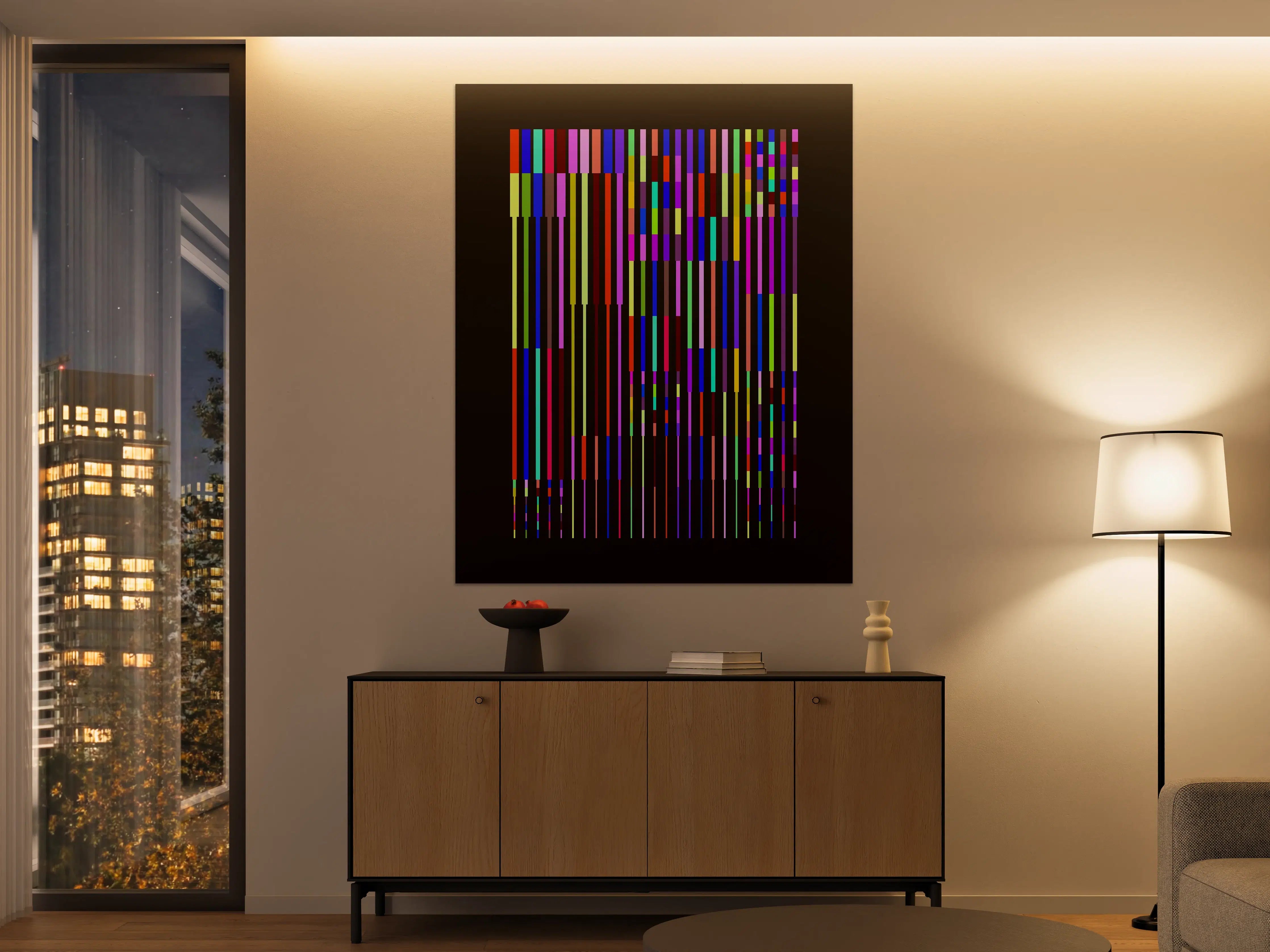 Große Wandbilder - Bunte digitale Kunstinstallation