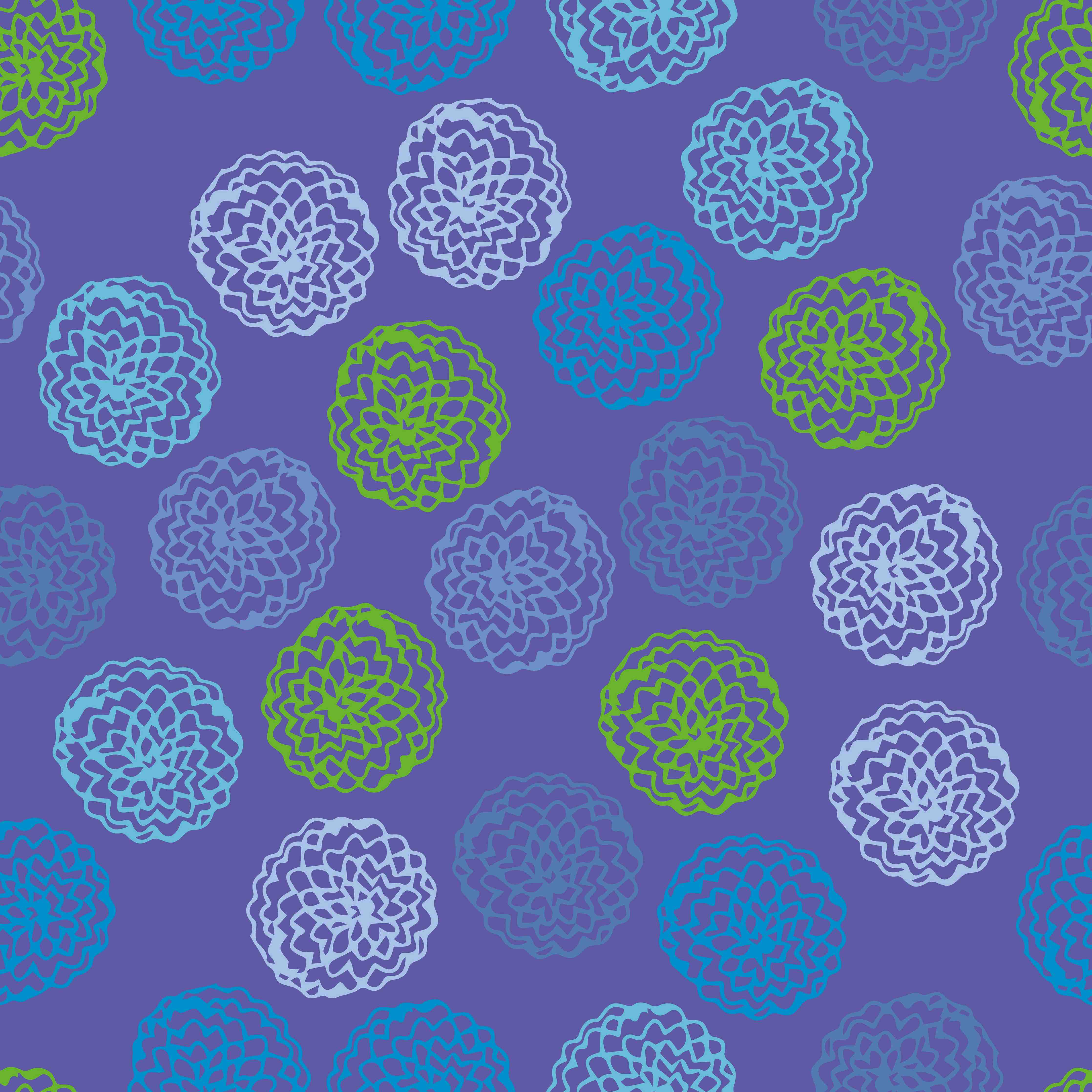 Große Wandbilder-Bunte florale Muster in Lila, Blau und Grün