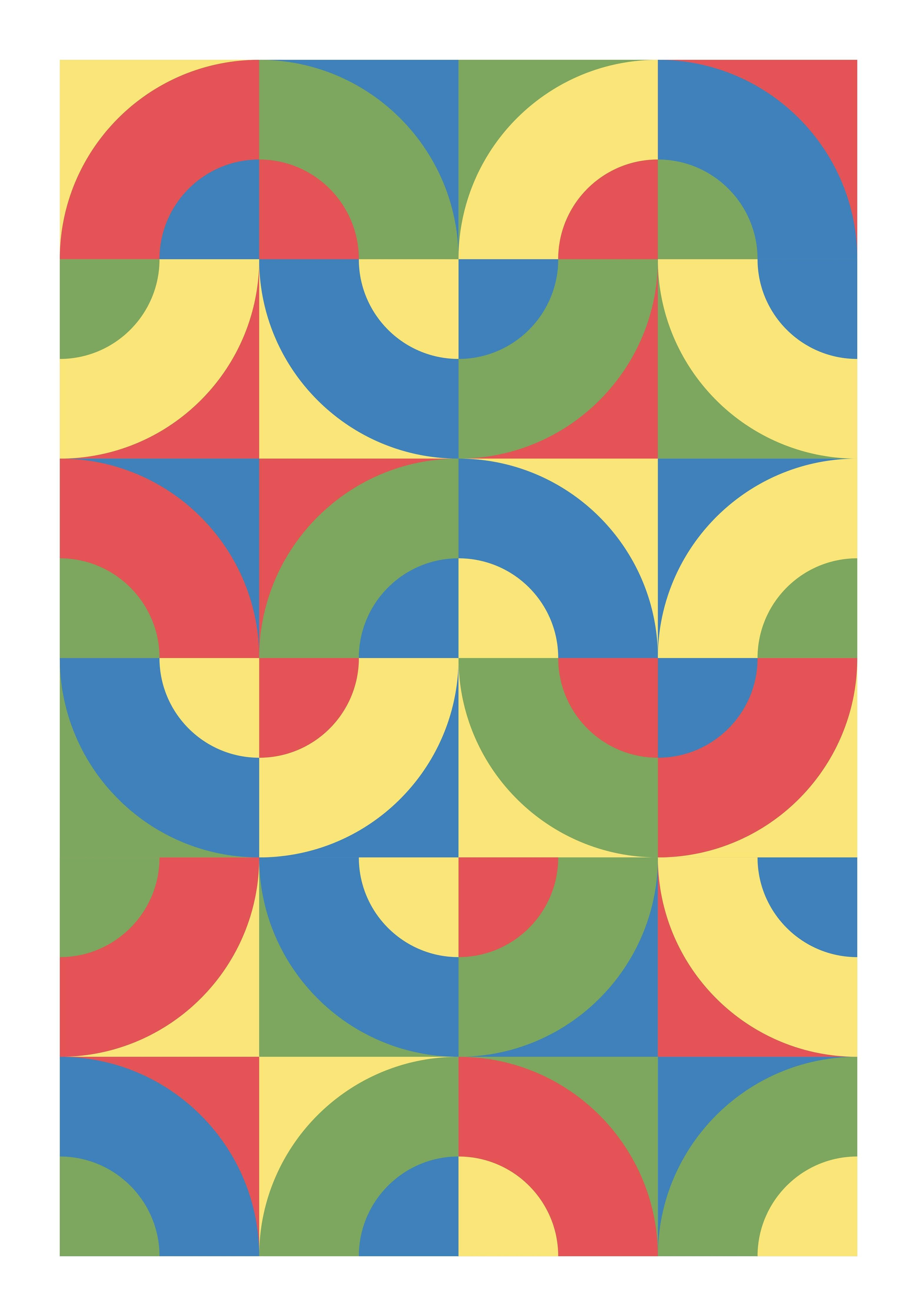 Große Wandbilder-Bunte geometrische Muster in Primärfarben
