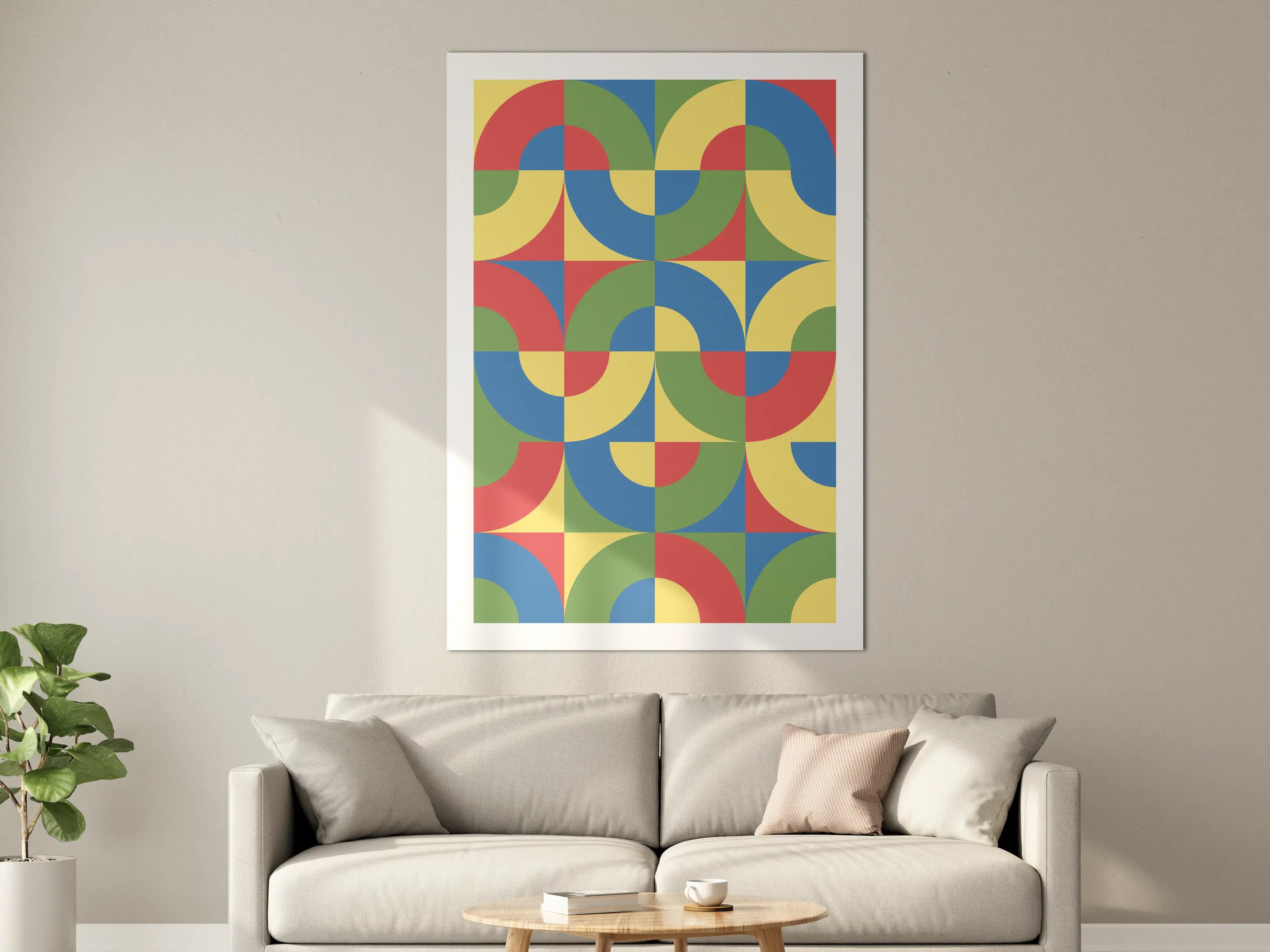 Große Wandbilder - Bunte geometrische Muster in Primärfarben