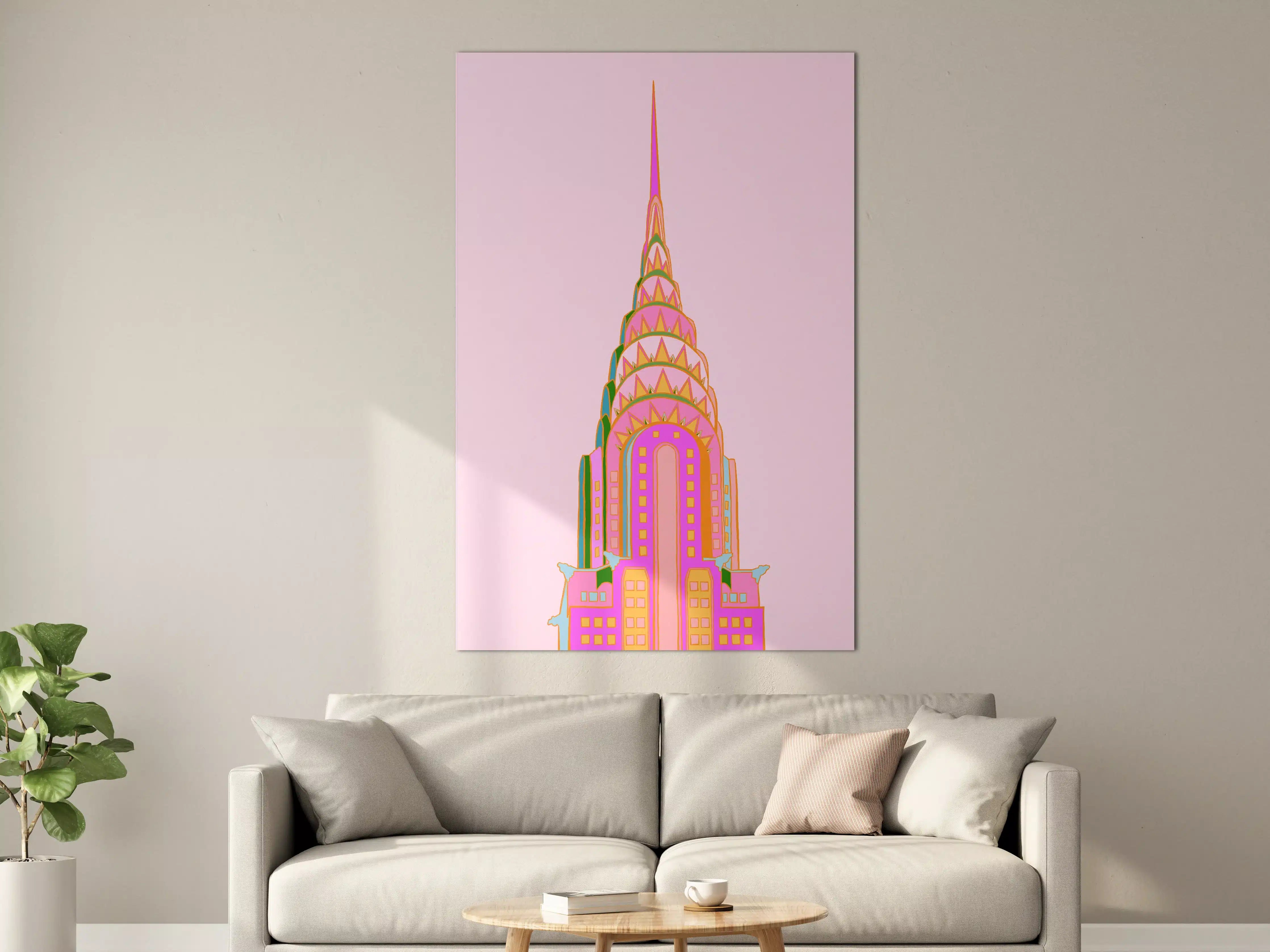 Große Wandbilder - Bunte, moderne Kunst mit pinken Akzenten