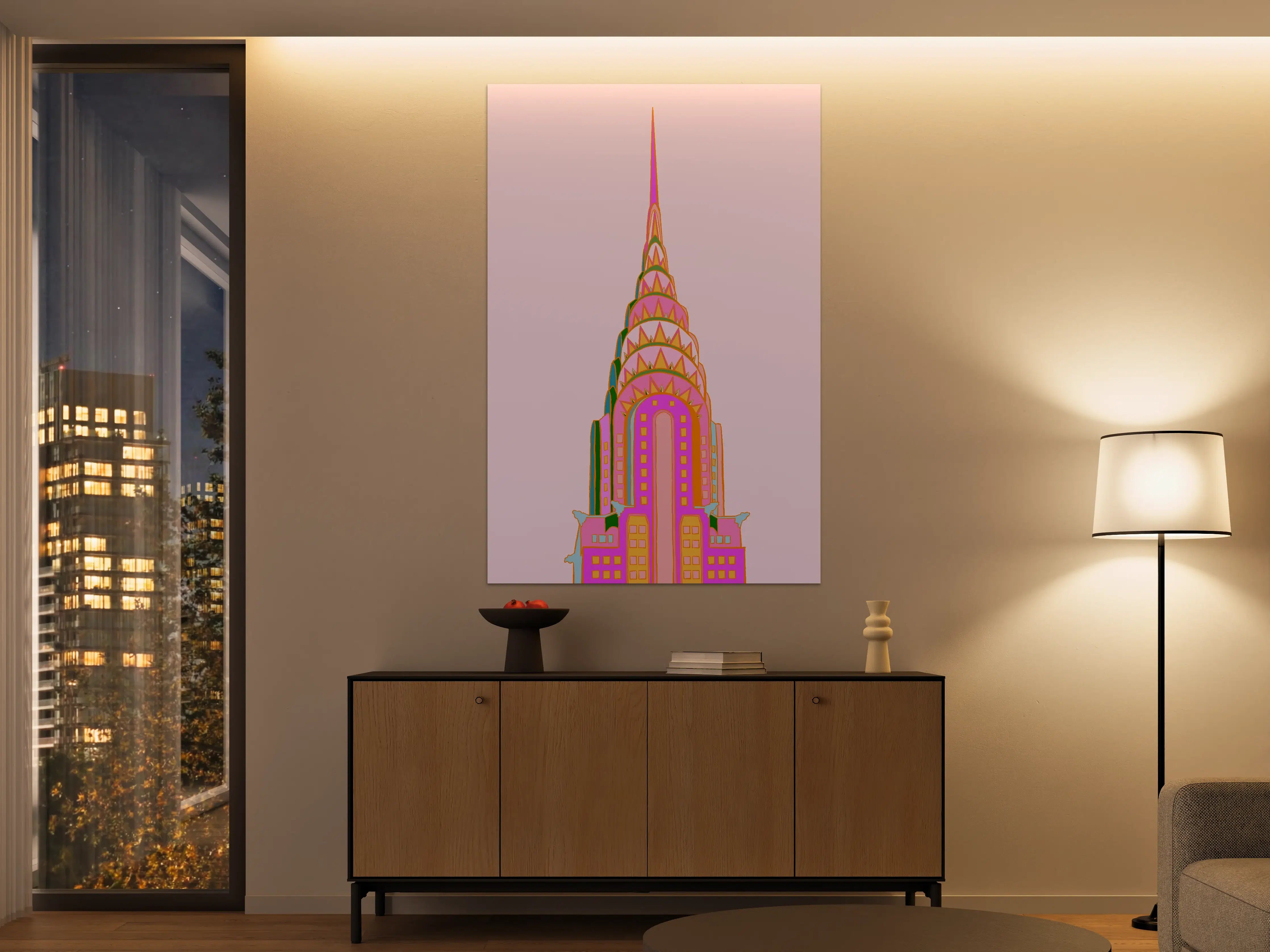 Große Wandbilder - Bunte, moderne Kunst mit pinken Akzenten