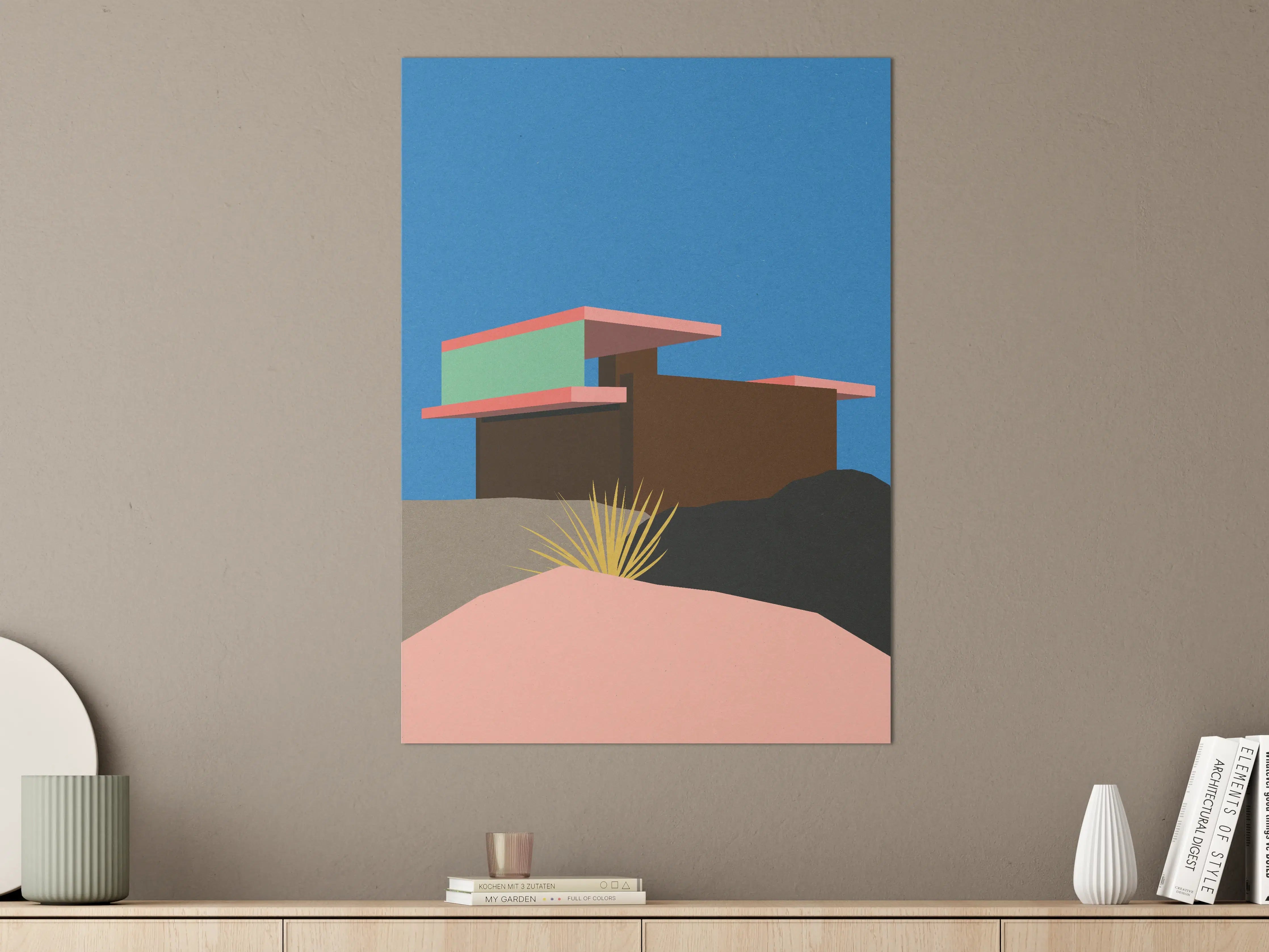 Große Wandbilder - Buntes Bauhaus Desert House Poster