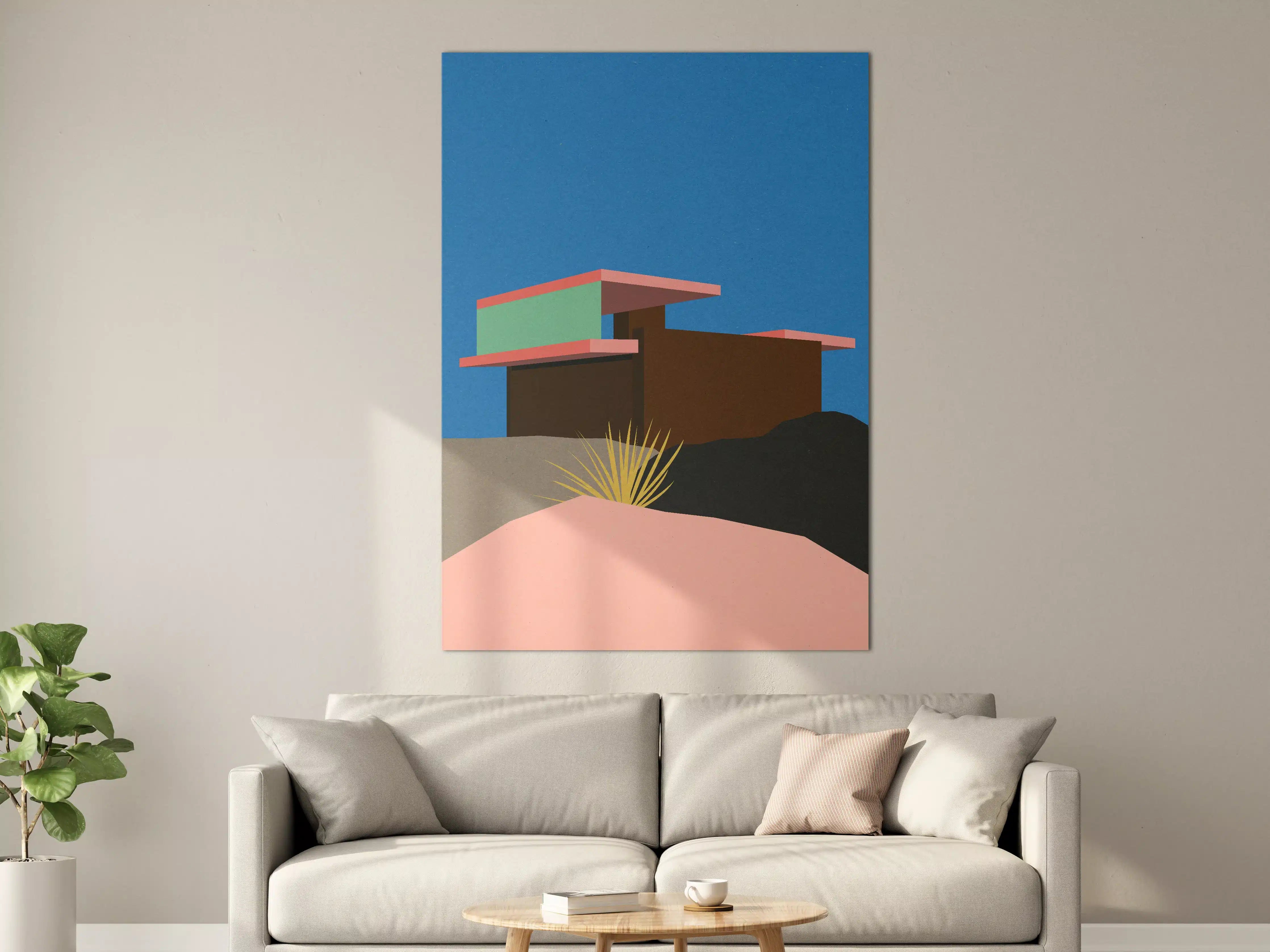 Große Wandbilder - Buntes Bauhaus Desert House Poster