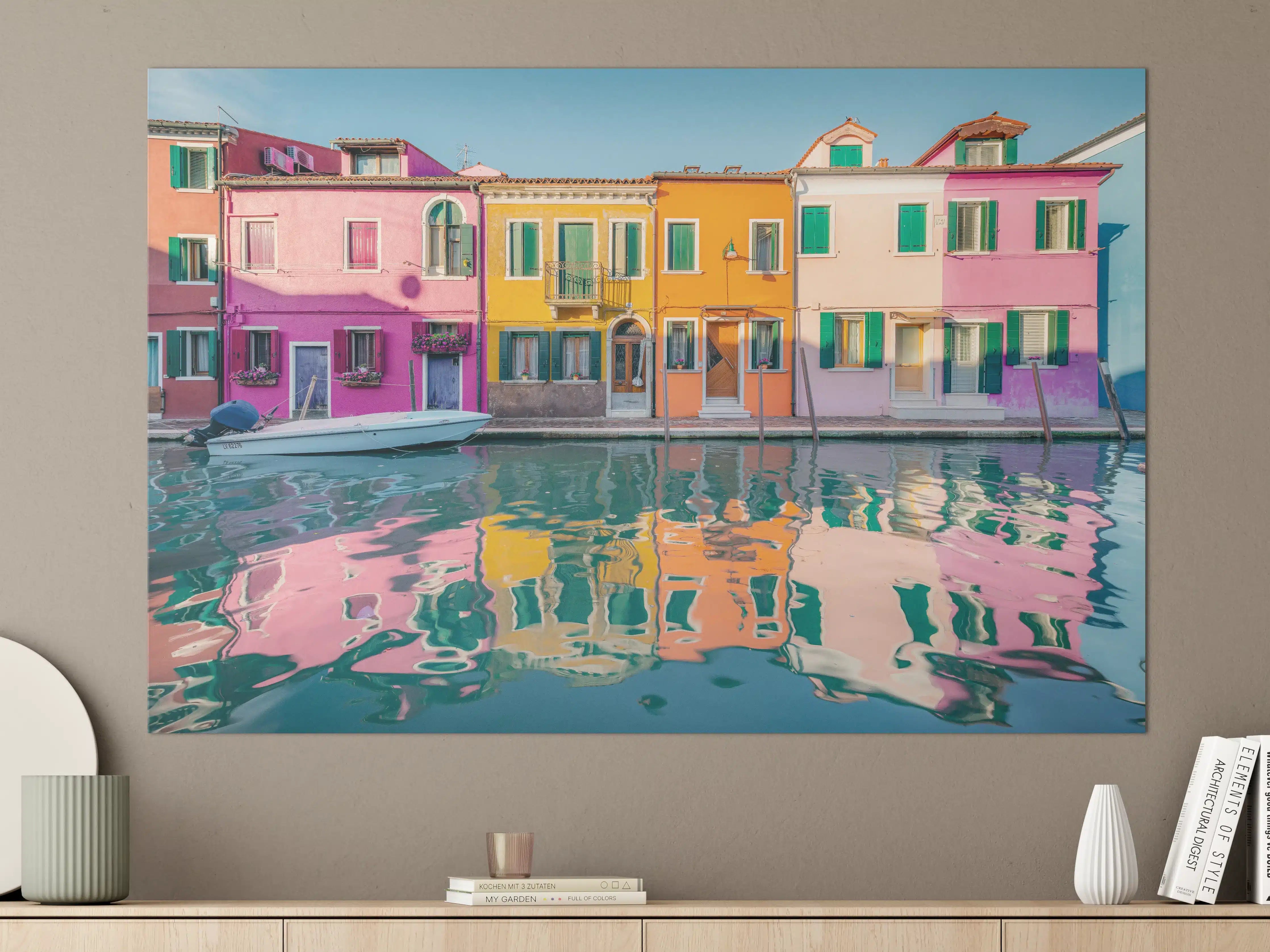Große Wandbilder - Buntes Burano Venedig Kanal