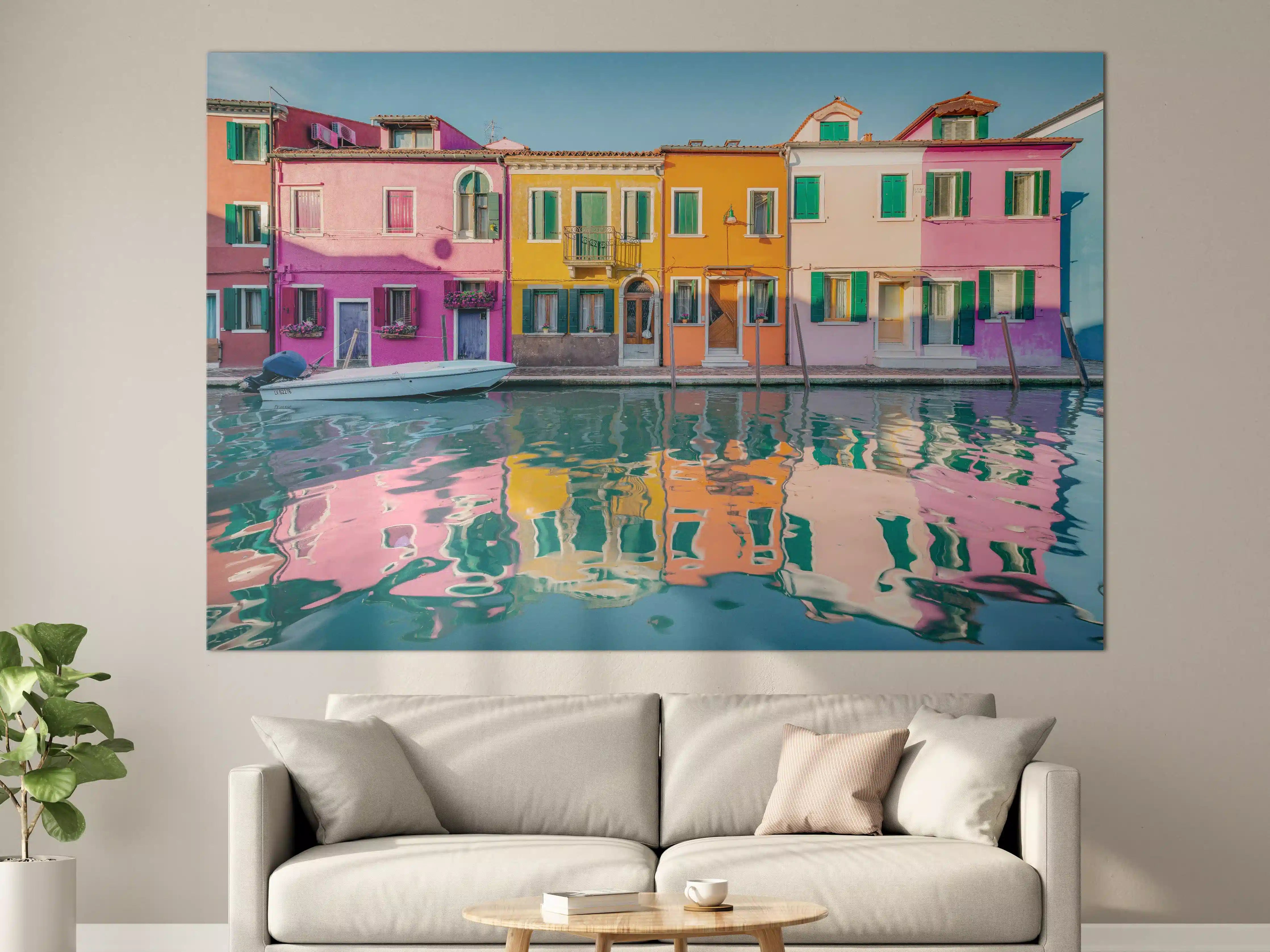 Große Wandbilder - Buntes Burano Venedig Kanal