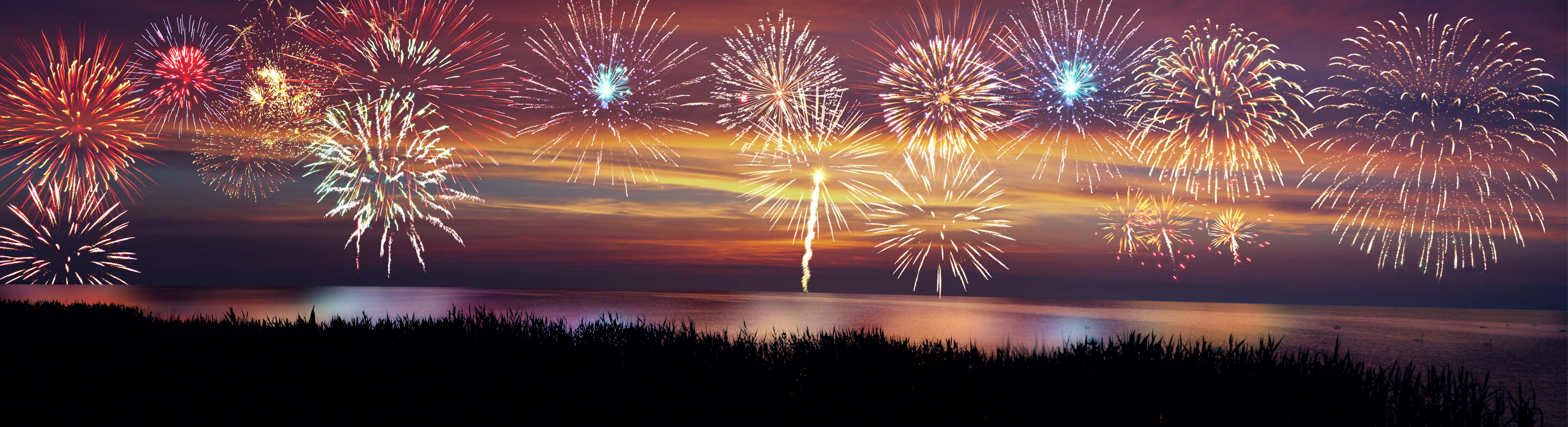 Große Wandbilder-Buntes Feuerwerk Nacht Himmel