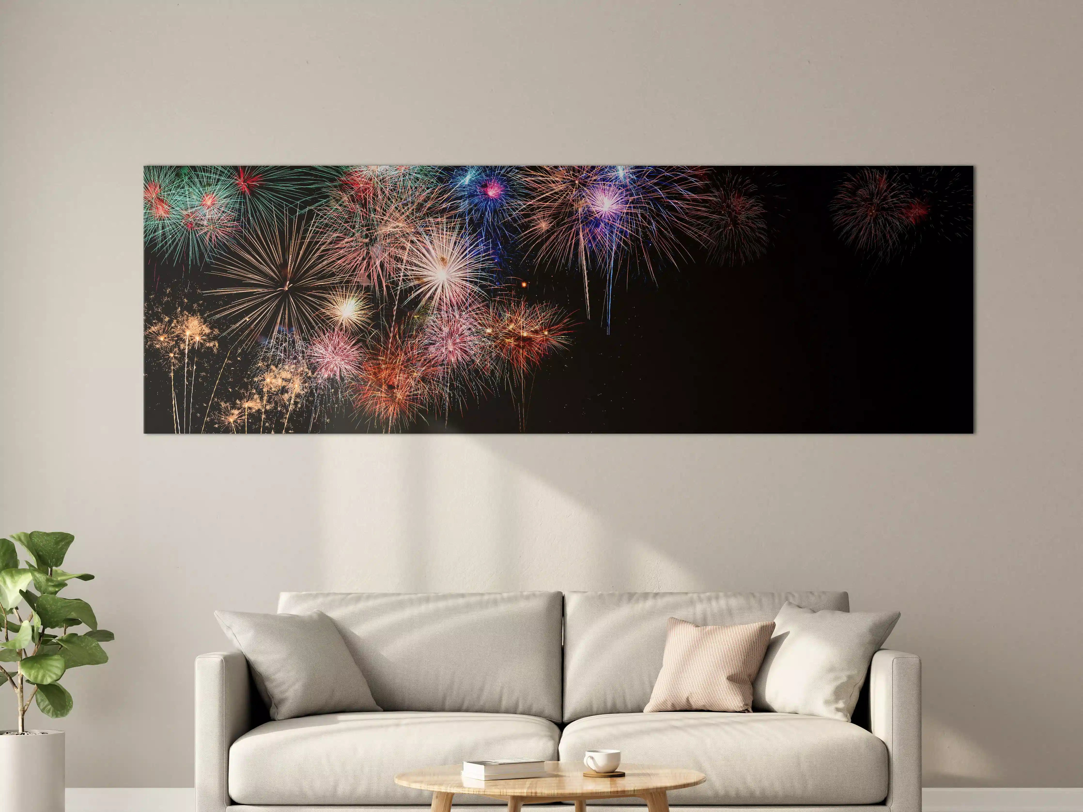 Große Wandbilder - Buntes Feuerwerk Neujahr 2023