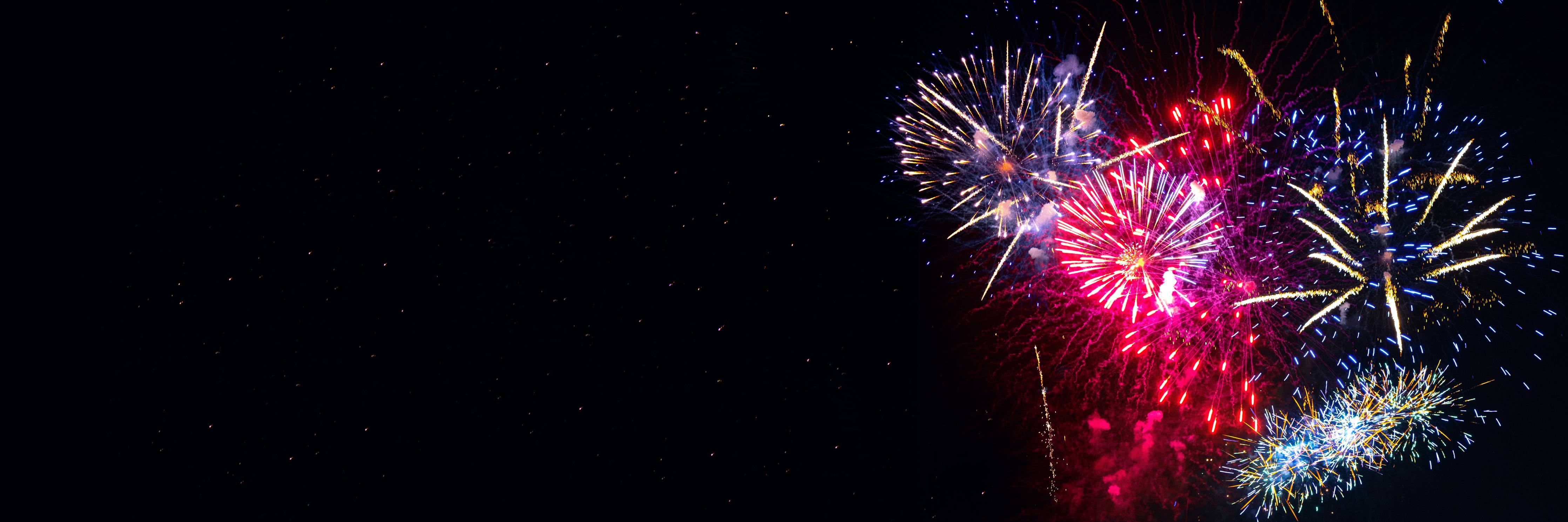 Große Wandbilder-Buntes Feuerwerk Neujahrsnacht