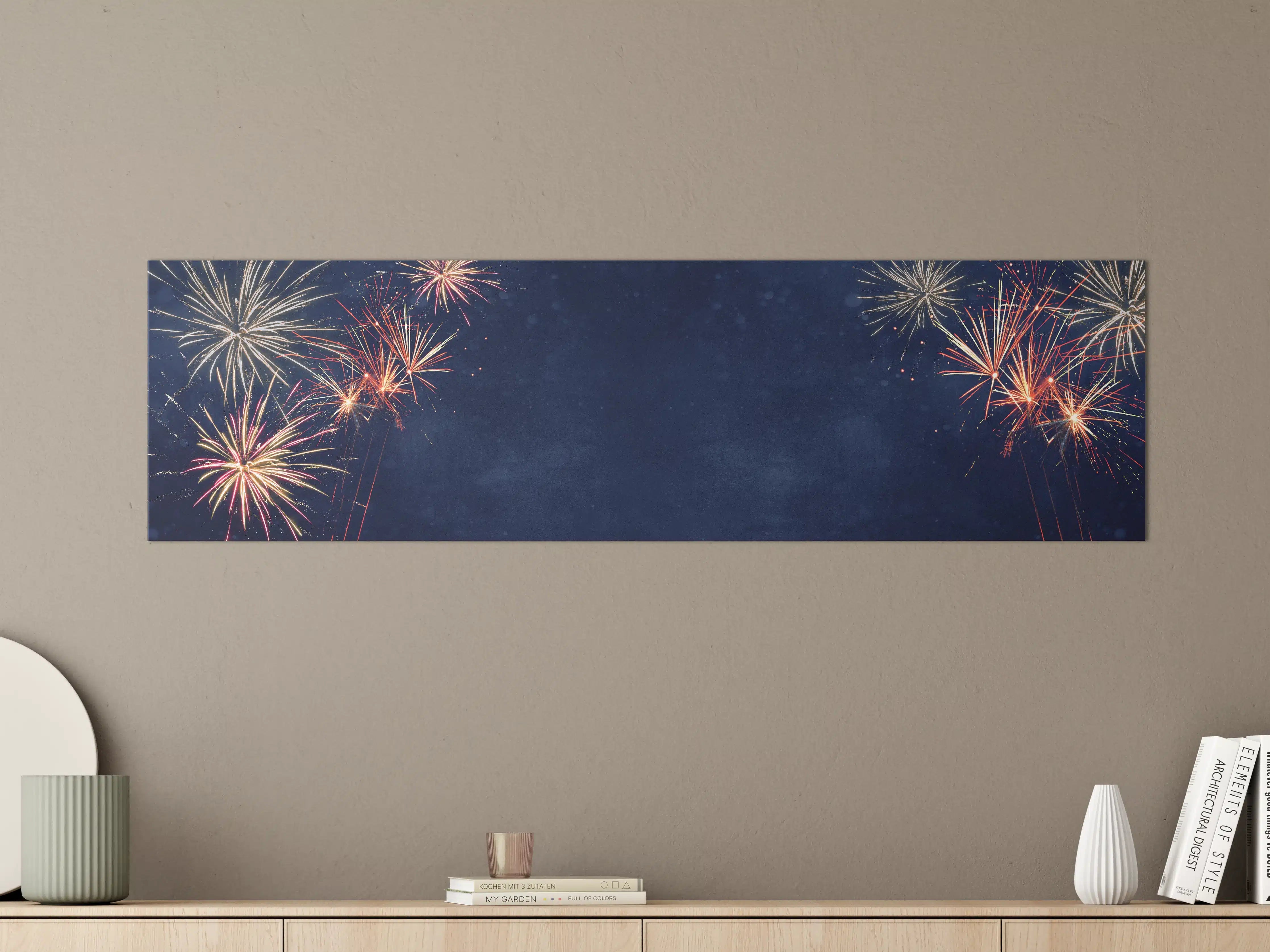 Große Wandbilder - Buntes Feuerwerk Silvester 2023