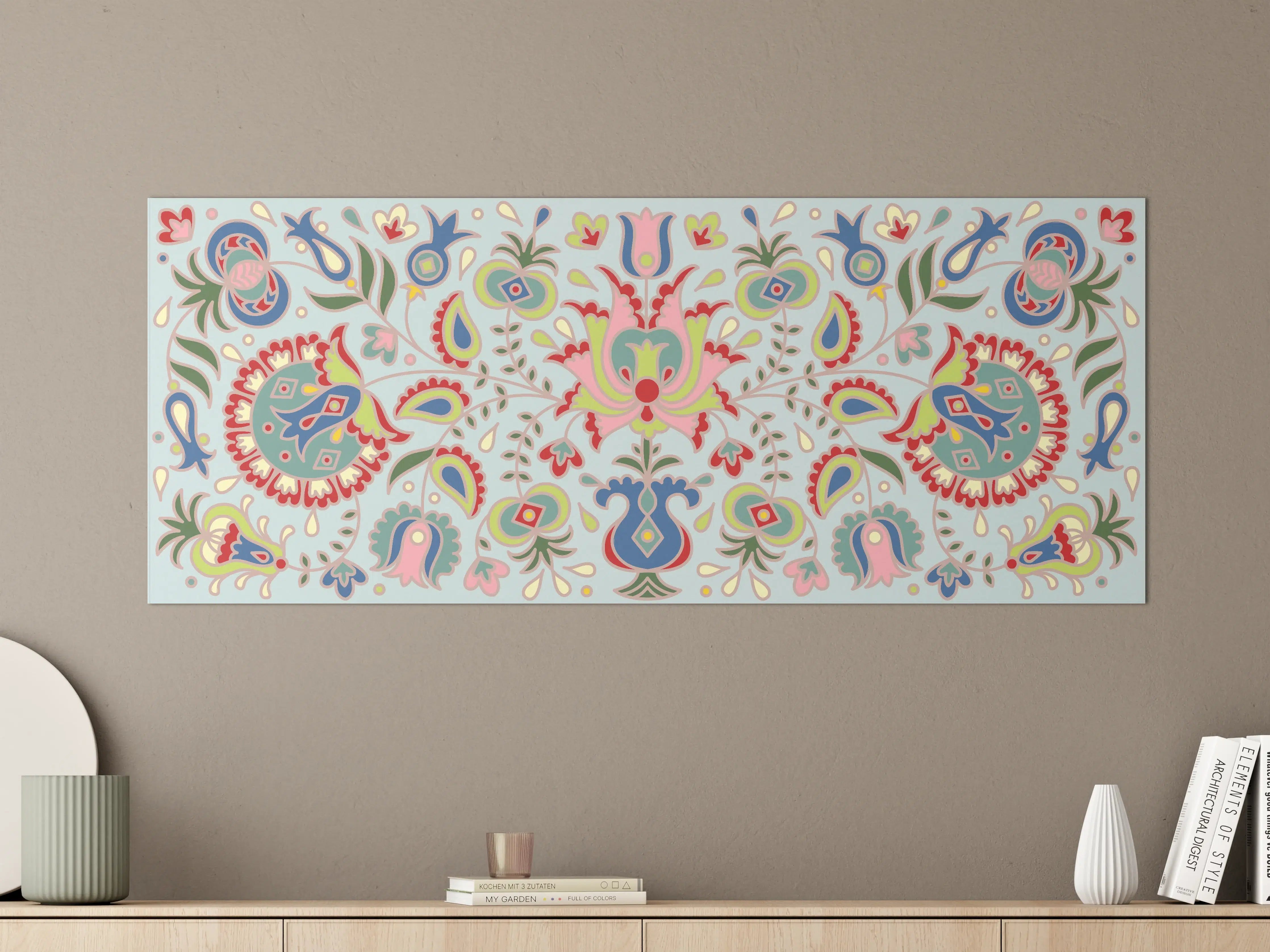 Große Wandbilder - Buntes Floral-Print-Muster