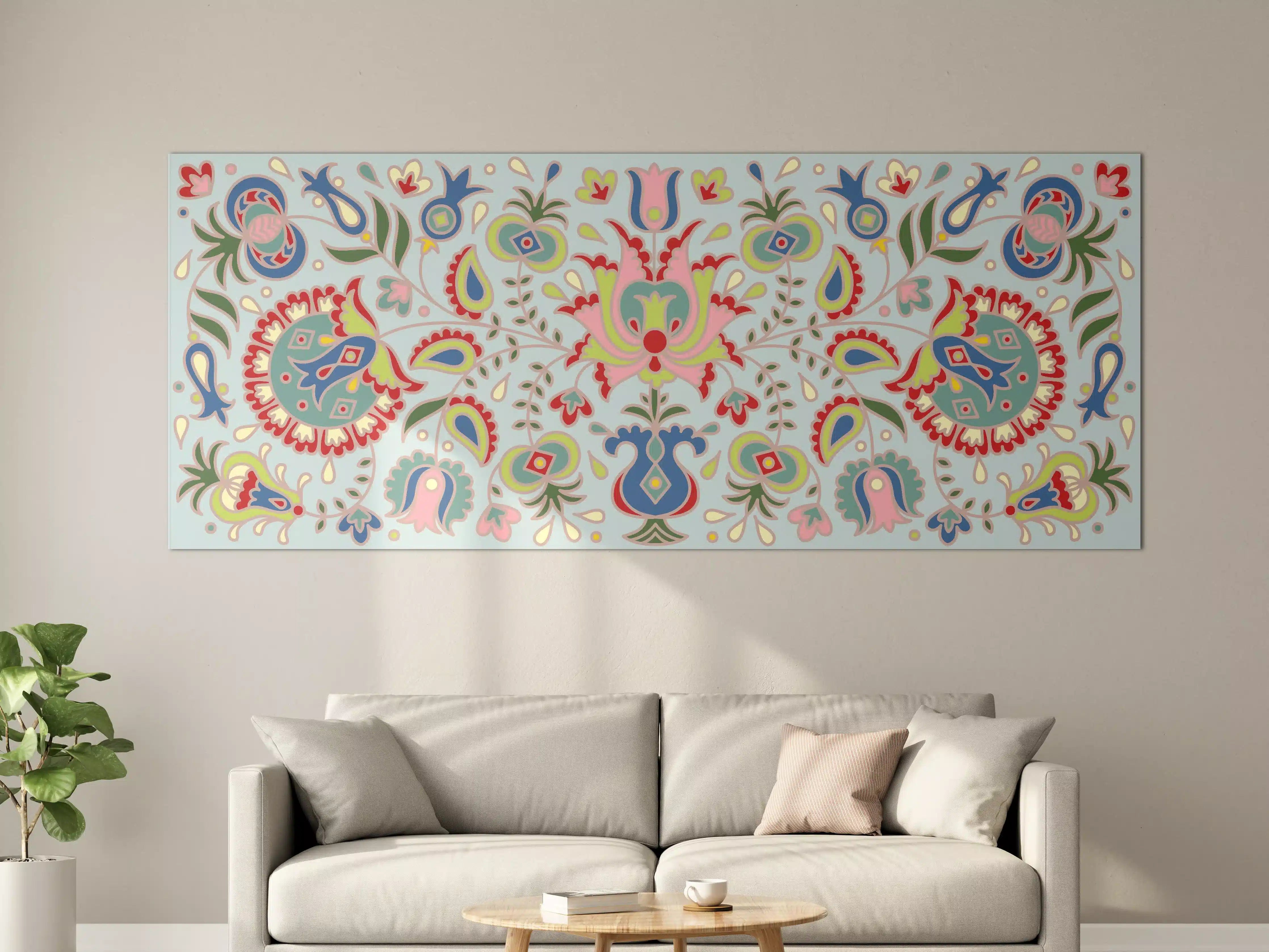 Große Wandbilder - Buntes Floral-Print-Muster