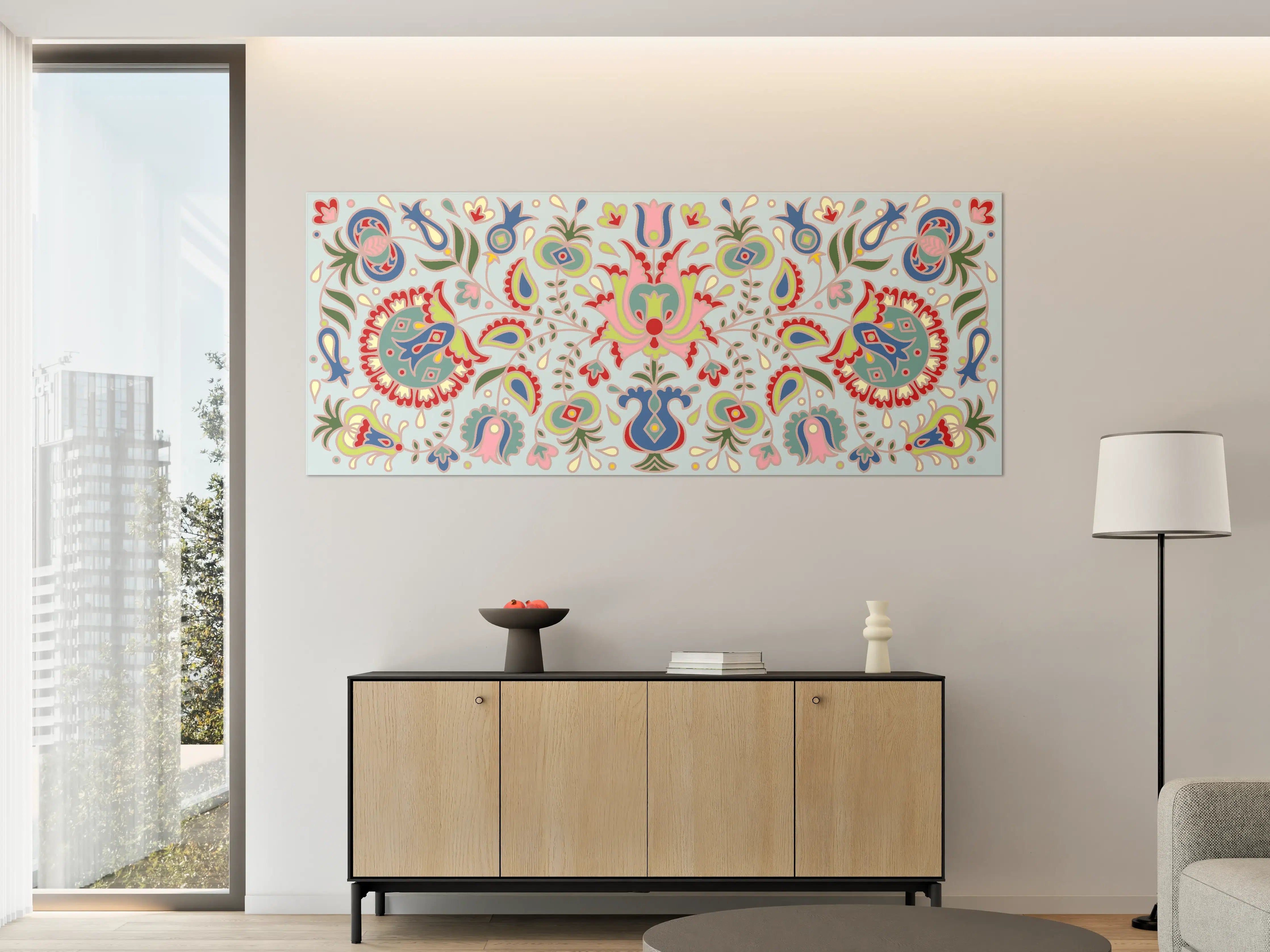 Große Wandbilder - Buntes Floral-Print-Muster