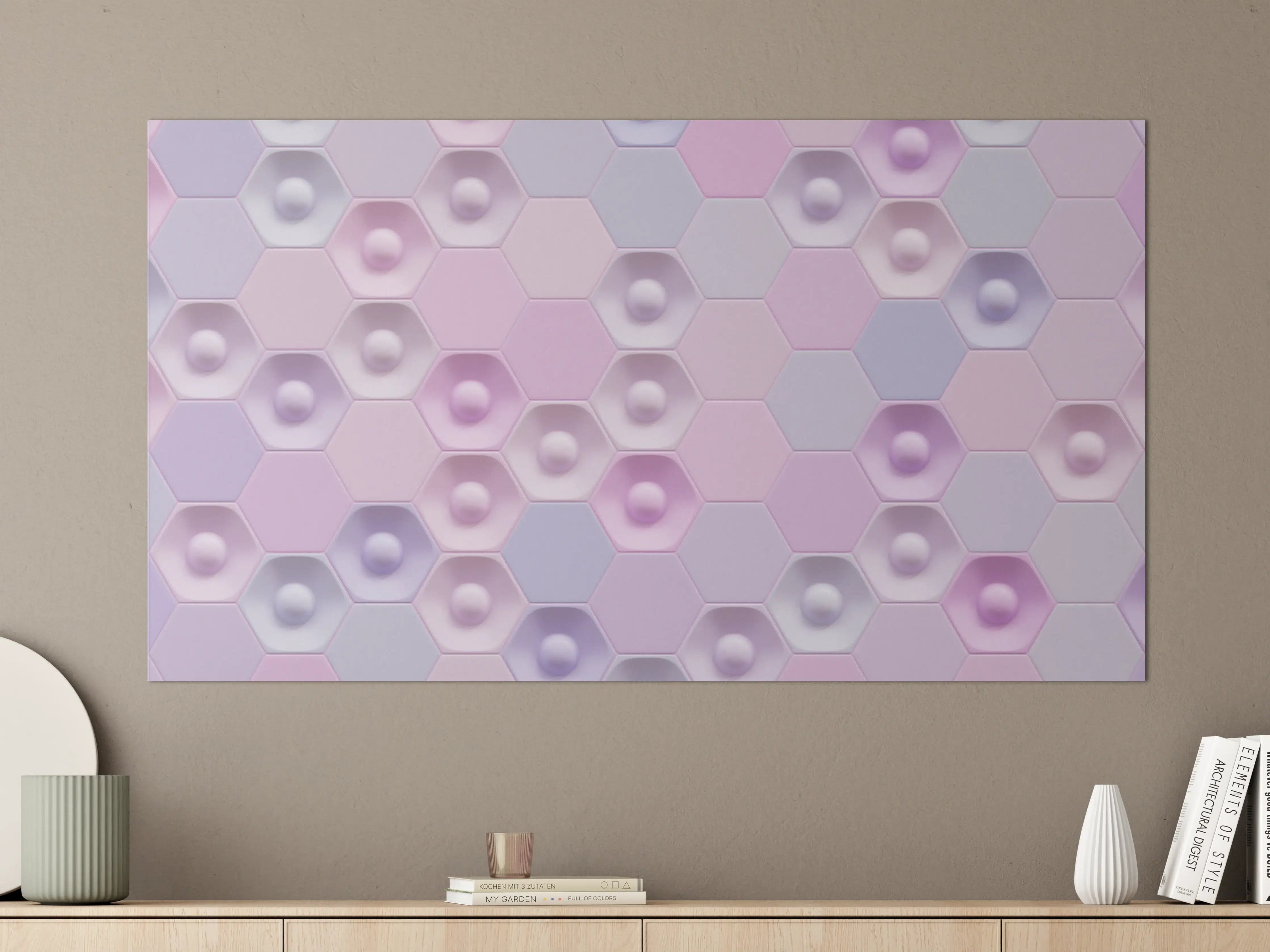 Große Wandbilder - Buntes Hexagon-Muster 3D