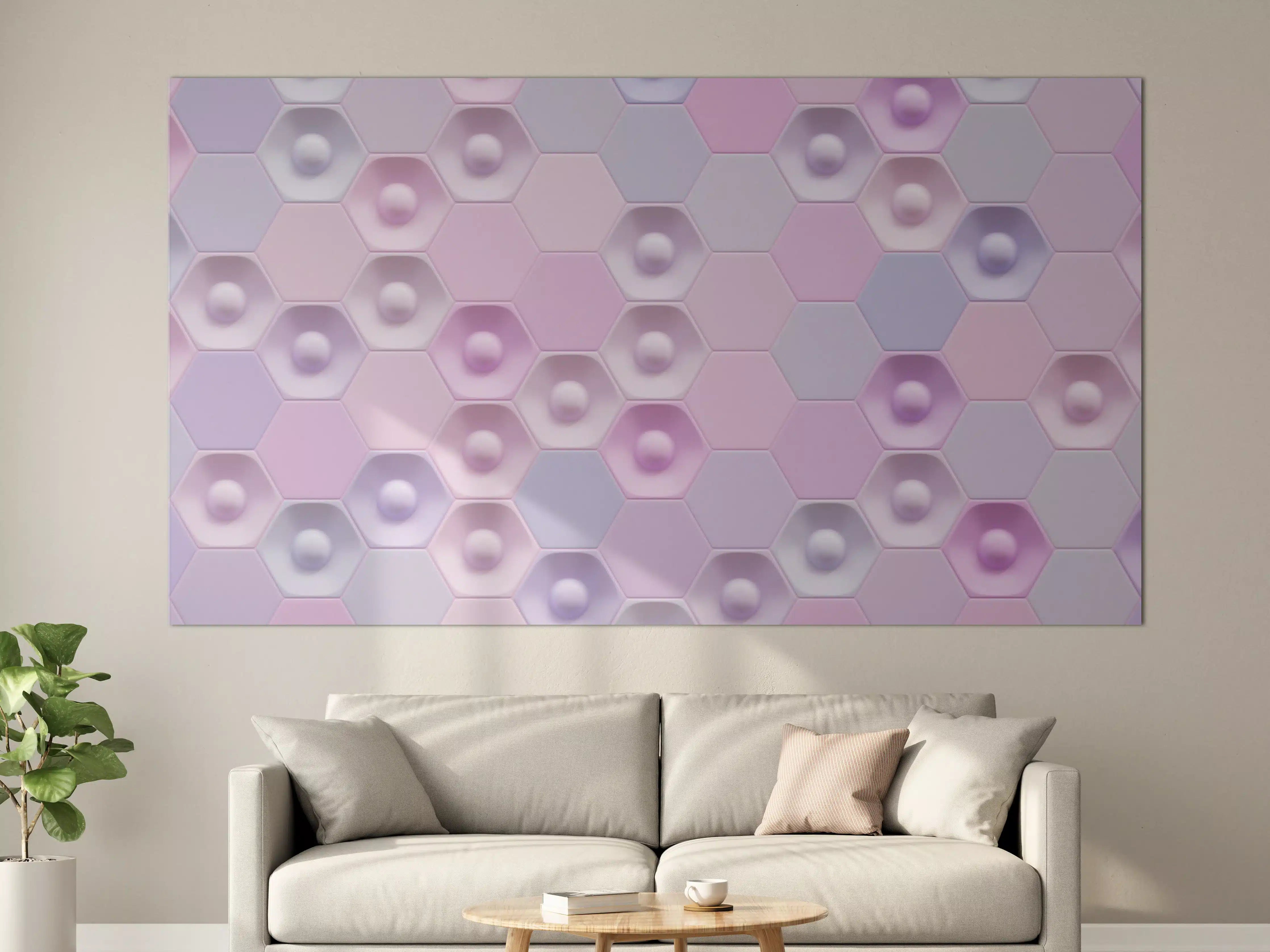 Große Wandbilder - Buntes Hexagon-Muster 3D