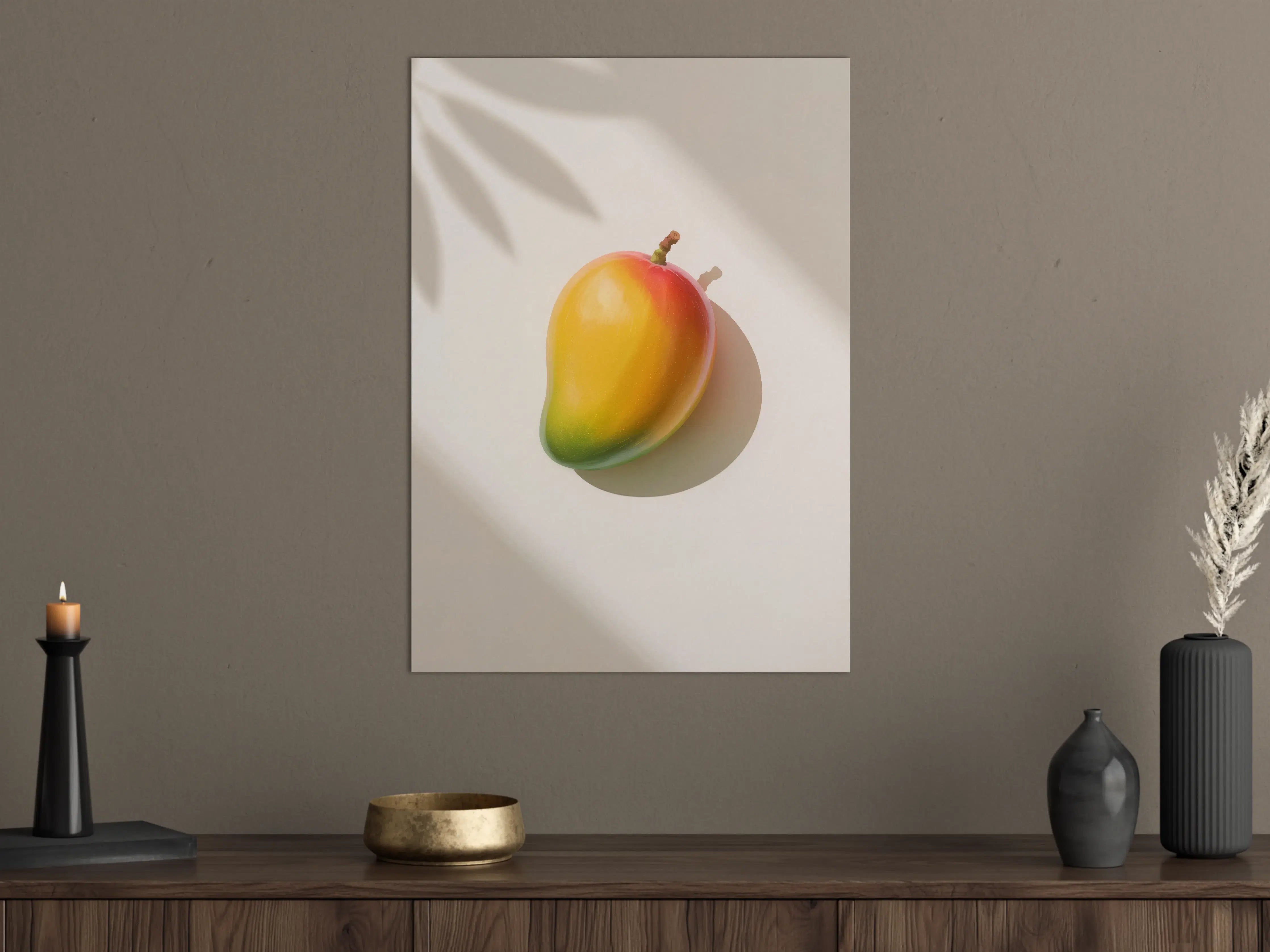 Große Wandbilder - Buntes Mango-Bild in sanftem Licht