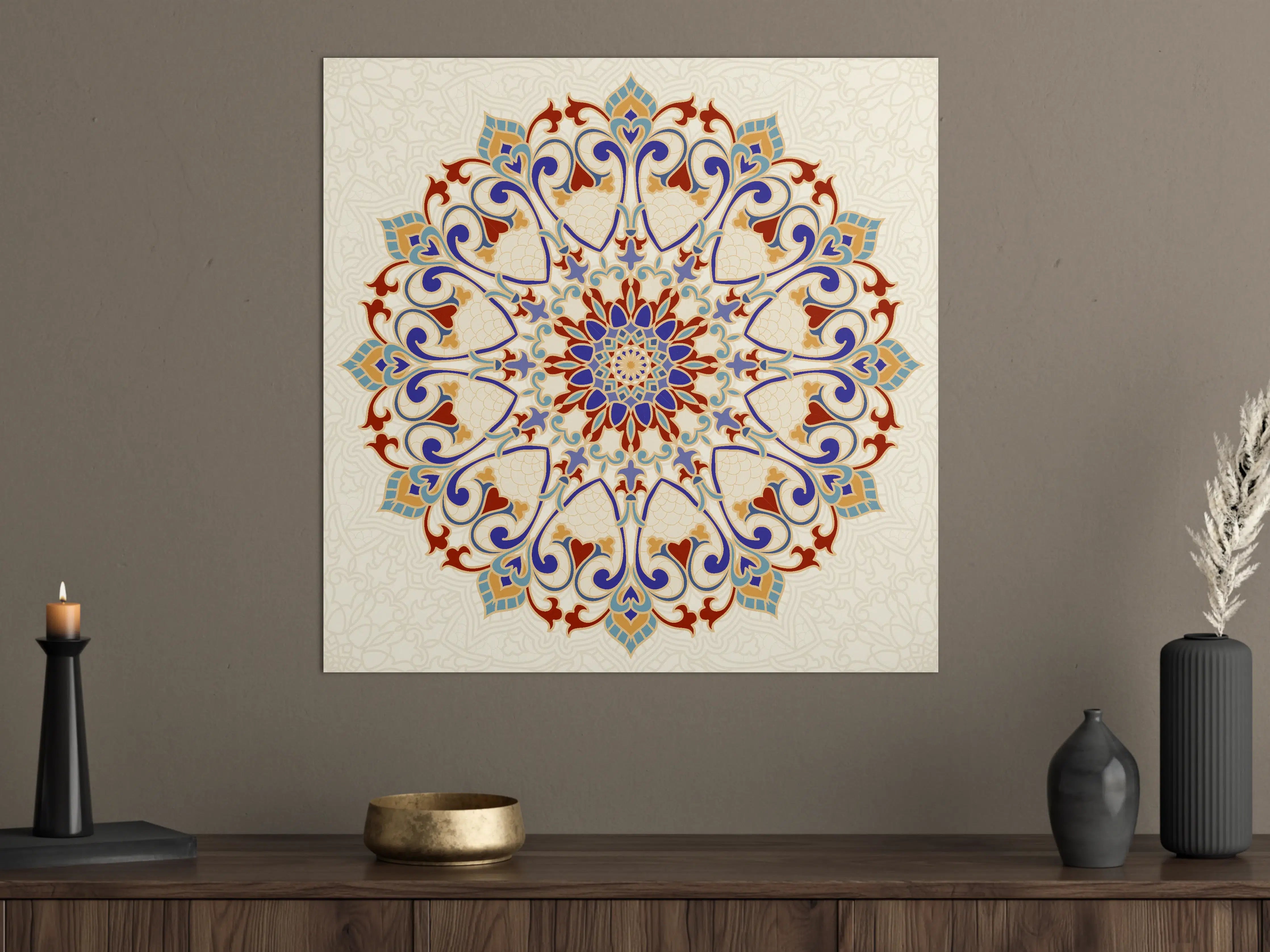 Große Wandbilder - Buntes Mosaik Mandala Kunstwerk