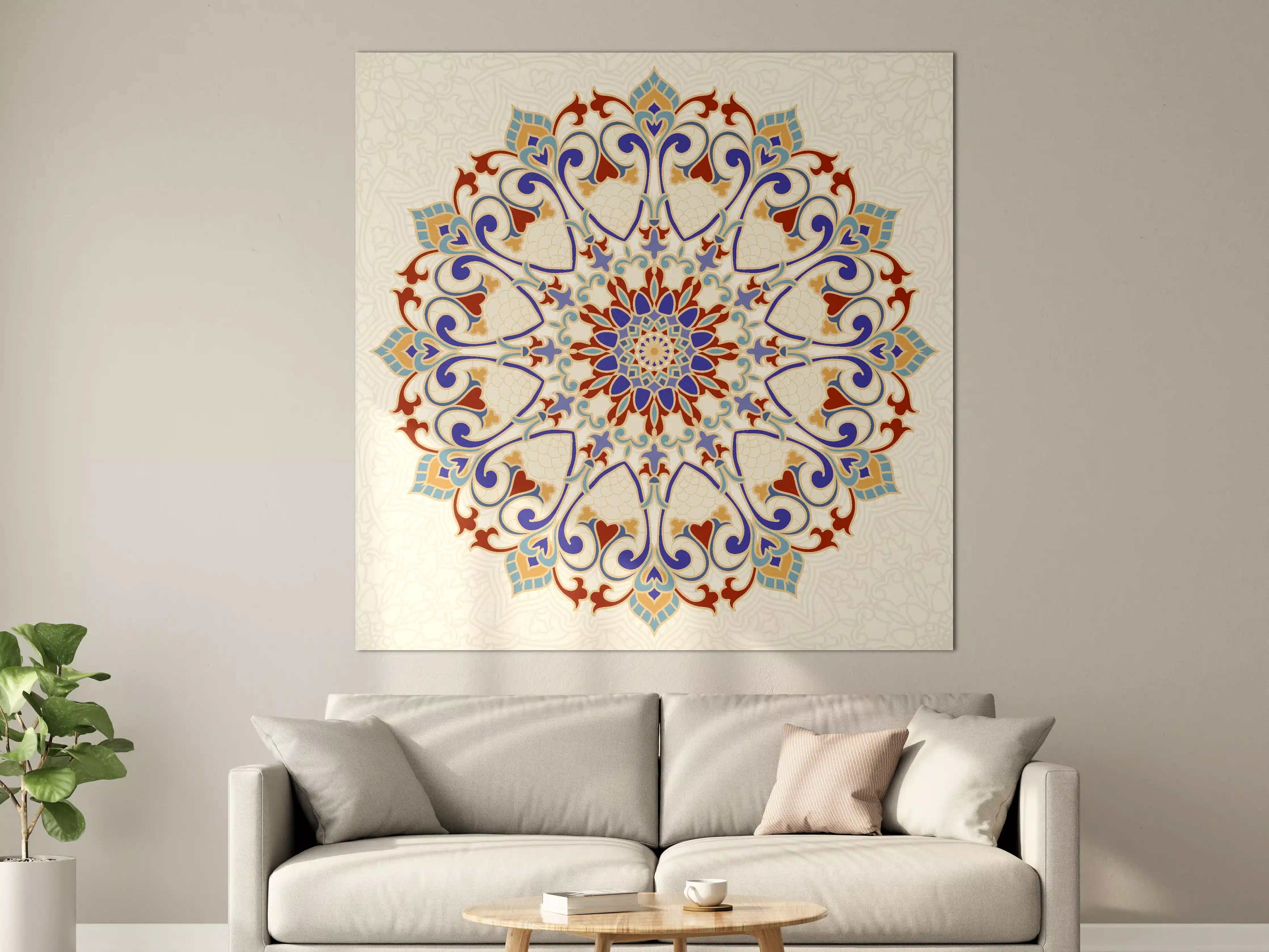 Große Wandbilder - Buntes Mosaik Mandala Kunstwerk