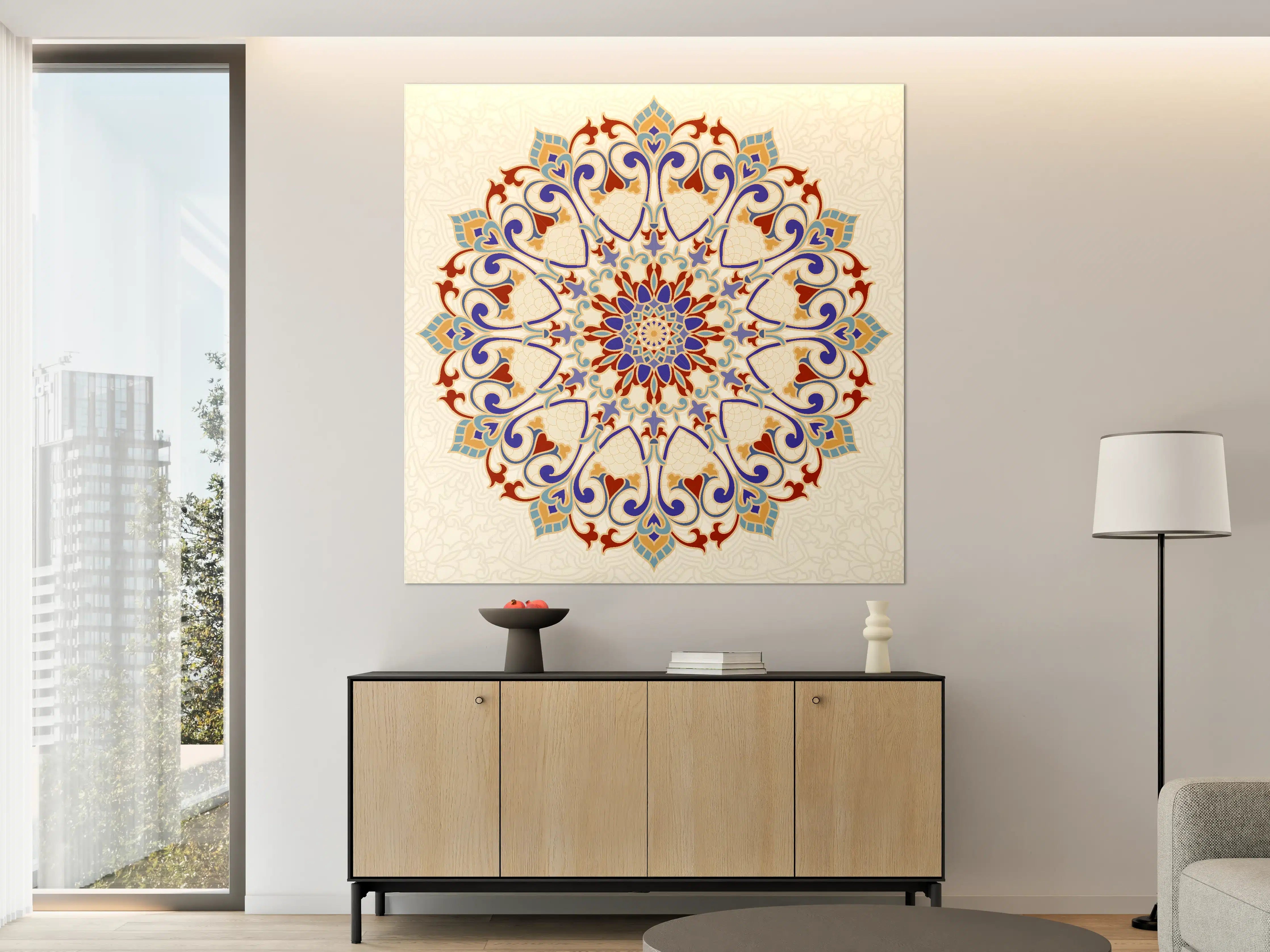 Große Wandbilder - Buntes Mosaik Mandala Kunstwerk