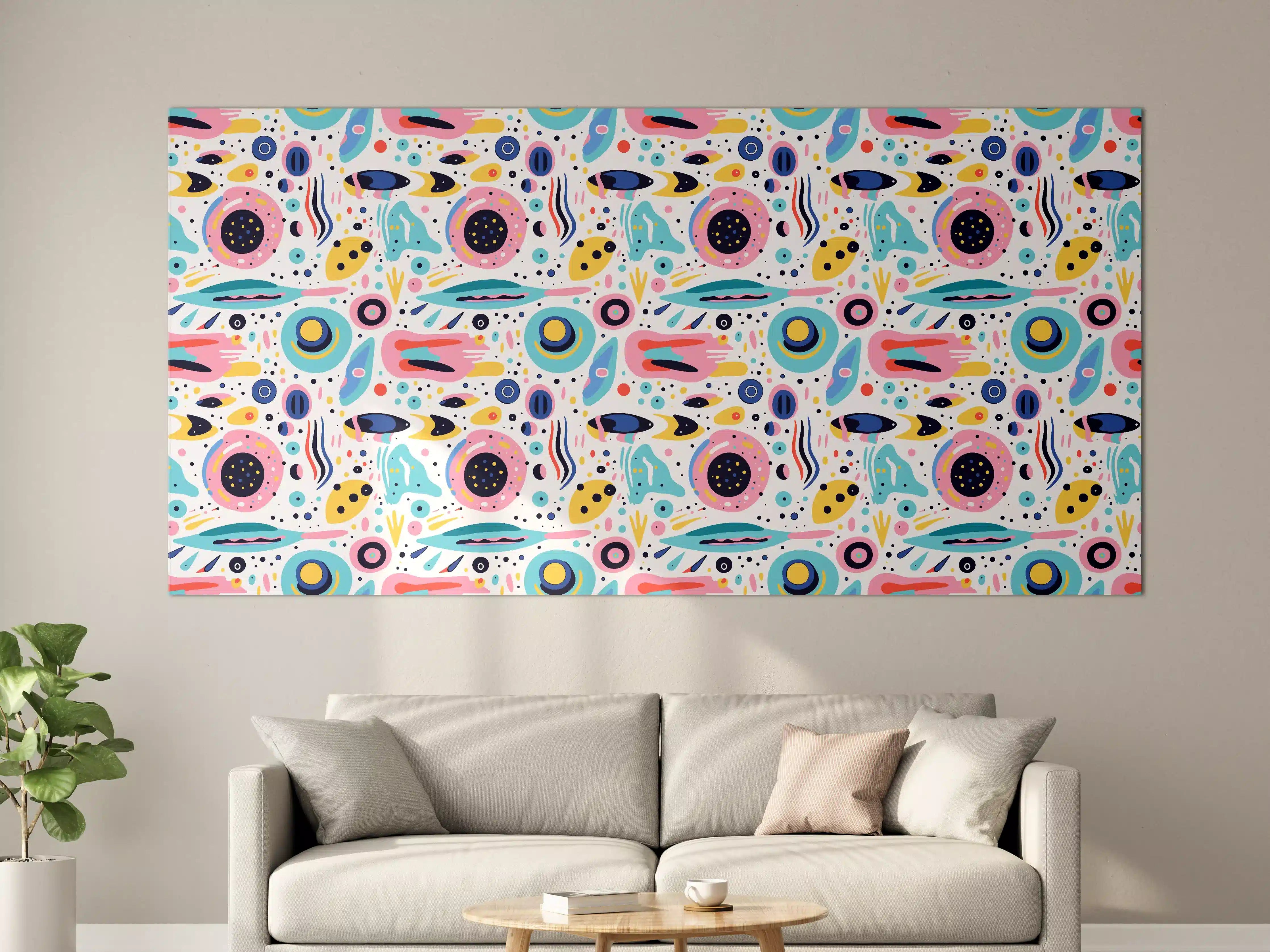 Große Wandbilder - Buntes Muster mit geometrischen Formen