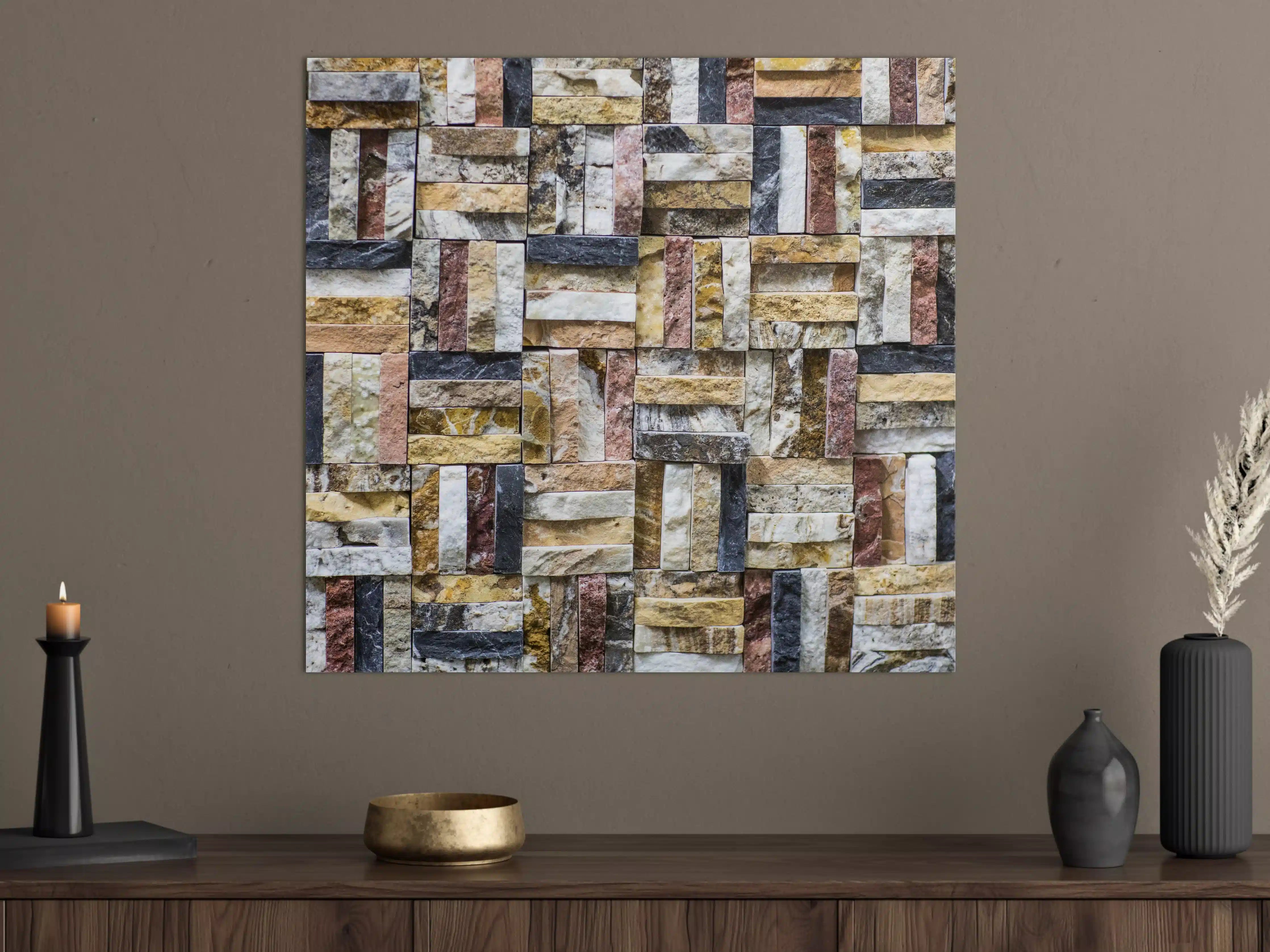 Große Wandbilder - Buntes Naturstein Mosaik