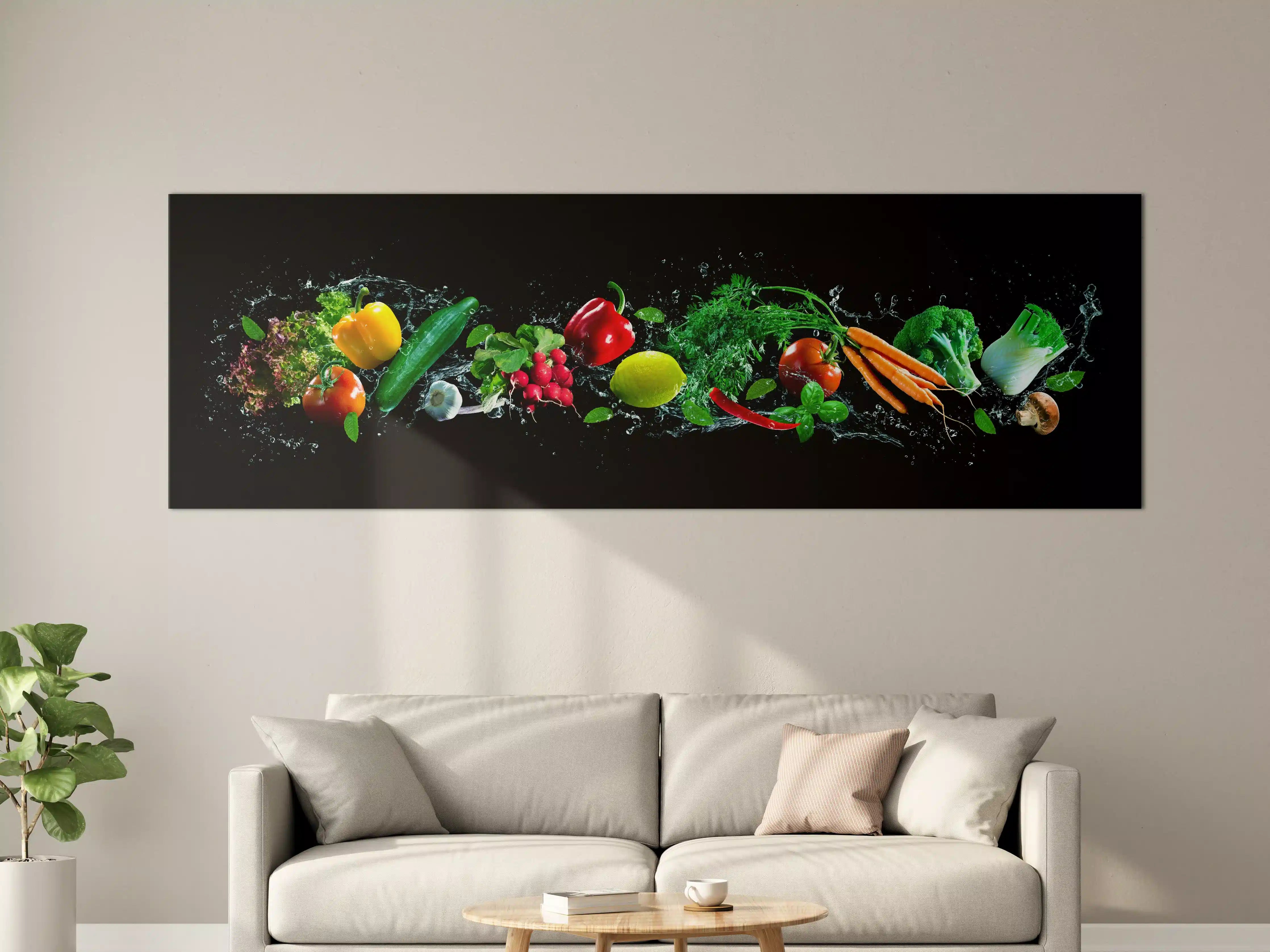 Große Wandbilder - Buntes Obst auf schwarzem Hintergrund