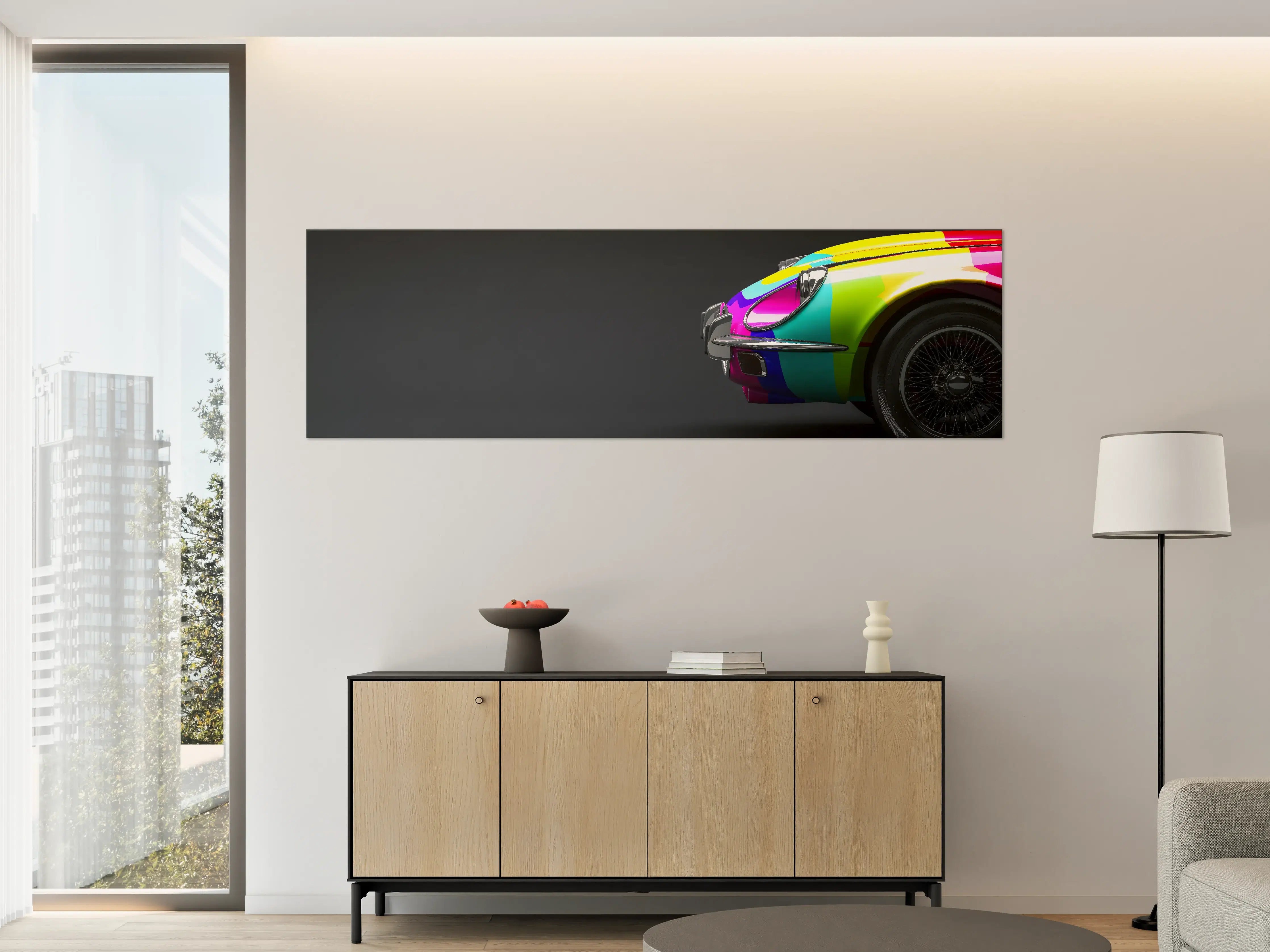 Große Wandbilder - Buntes Retro Auto 3D