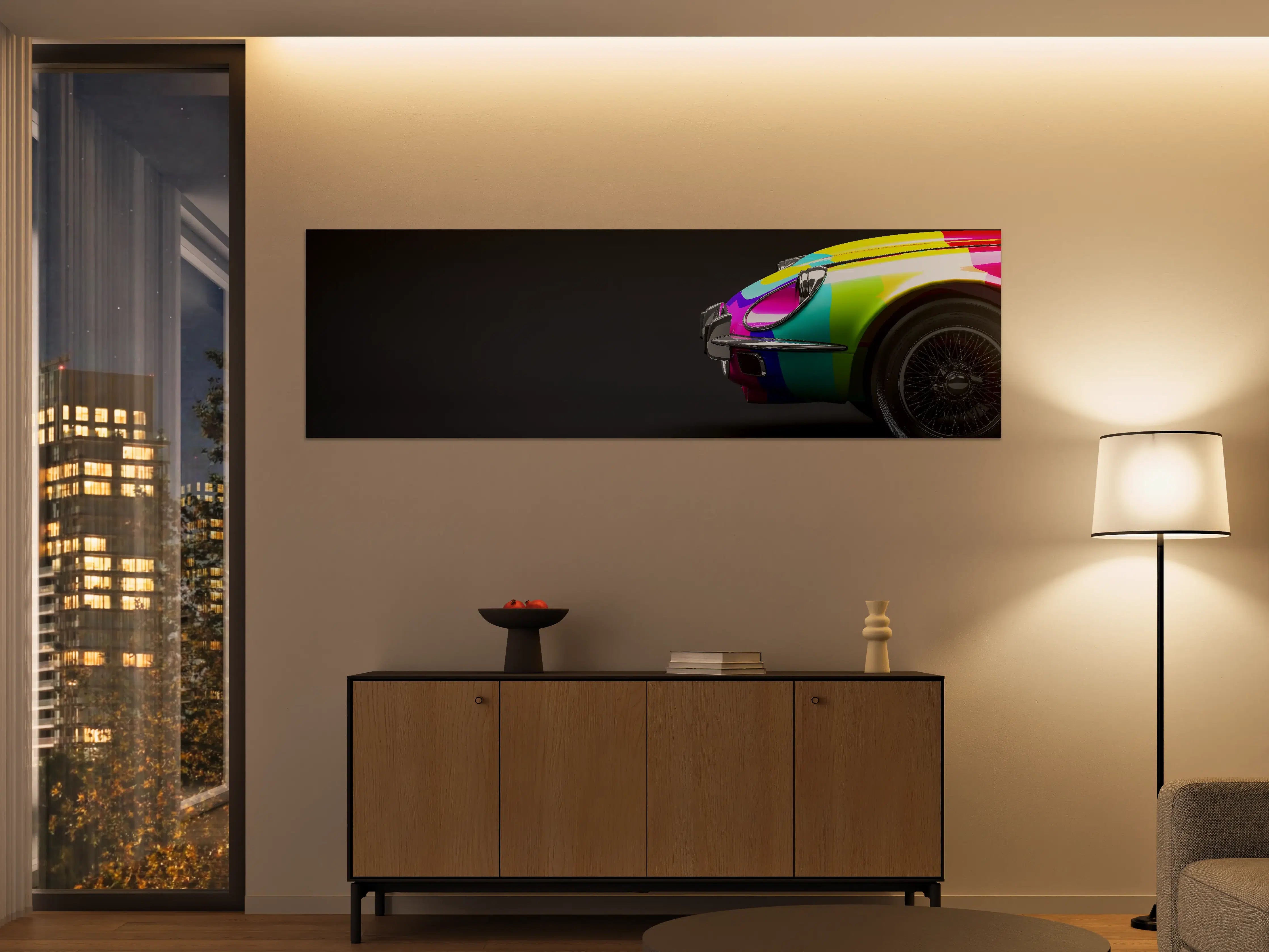 Große Wandbilder - Buntes Retro Auto 3D