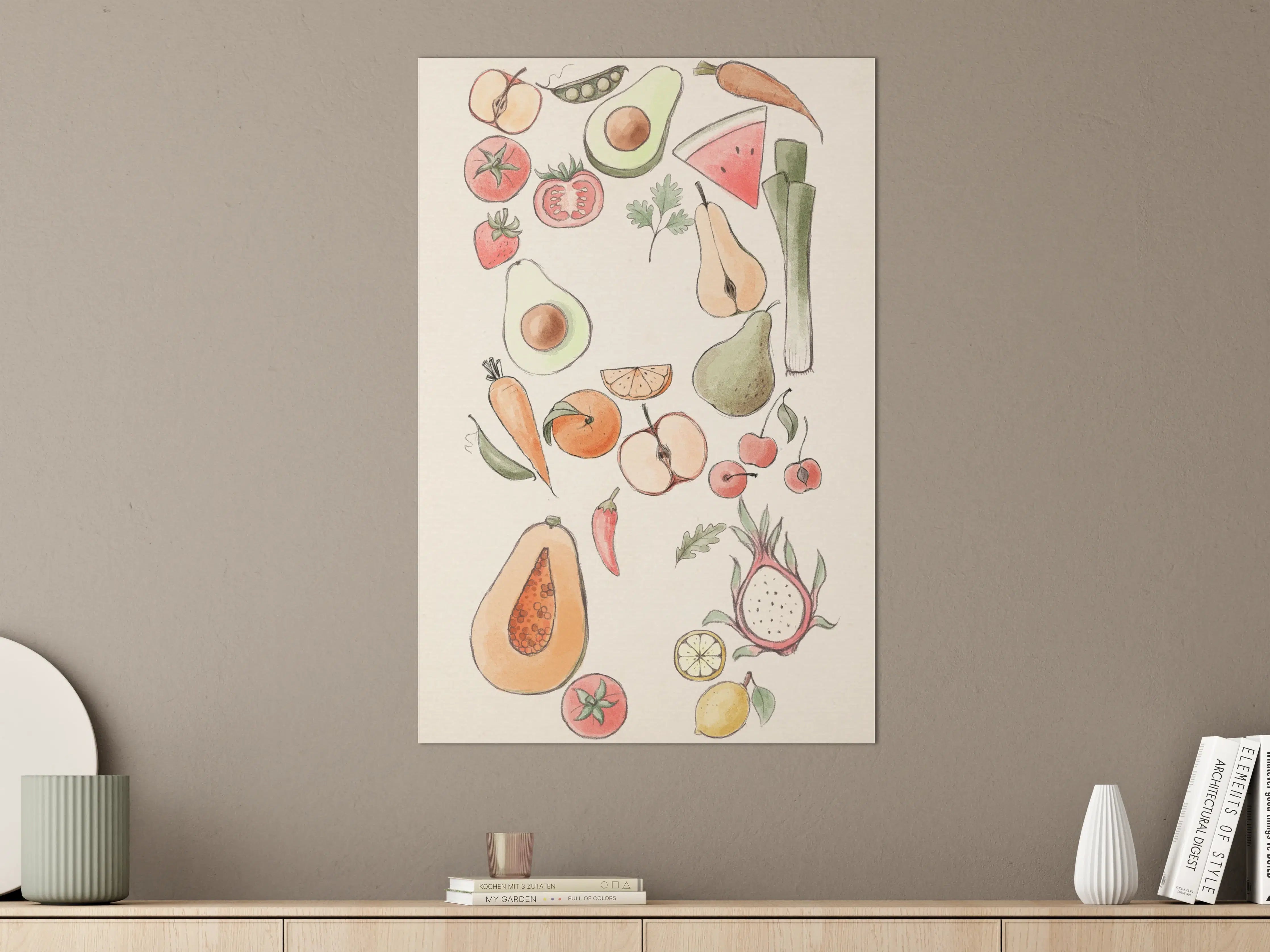Große Wandbilder - Buntes Tropisches Früchte-Design