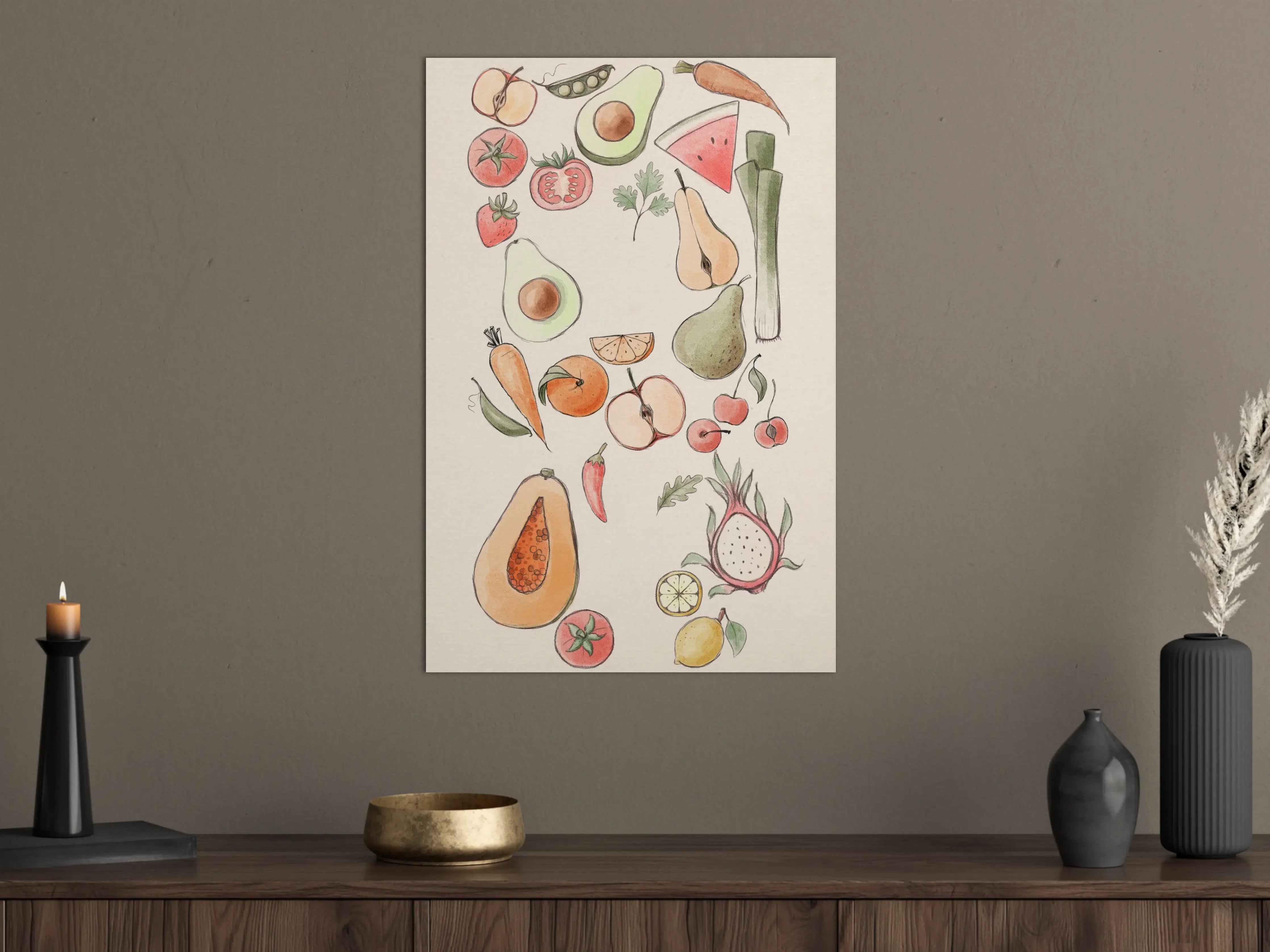 Große Wandbilder - Buntes Tropisches Früchte-Design