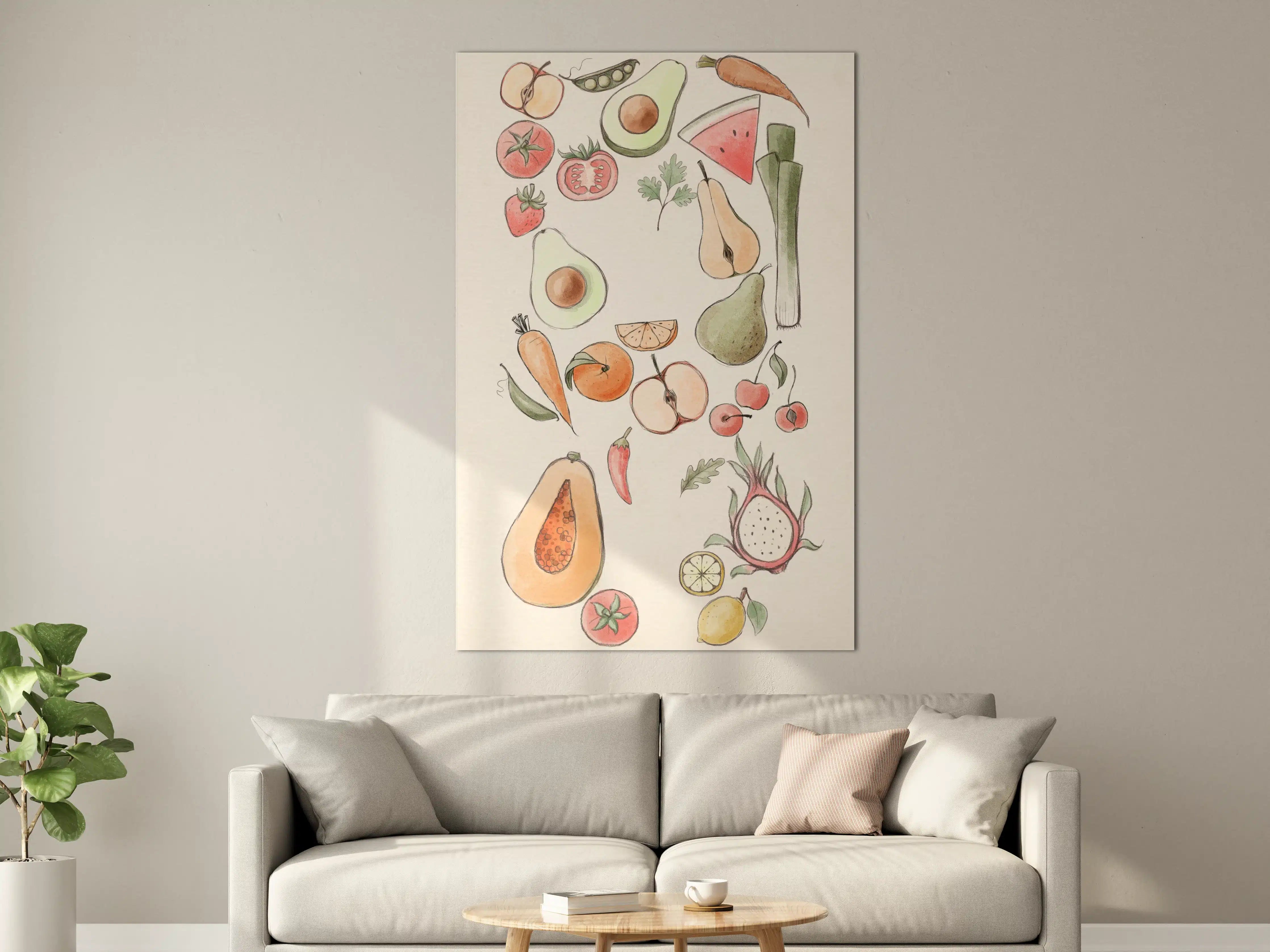Große Wandbilder - Buntes Tropisches Früchte-Design
