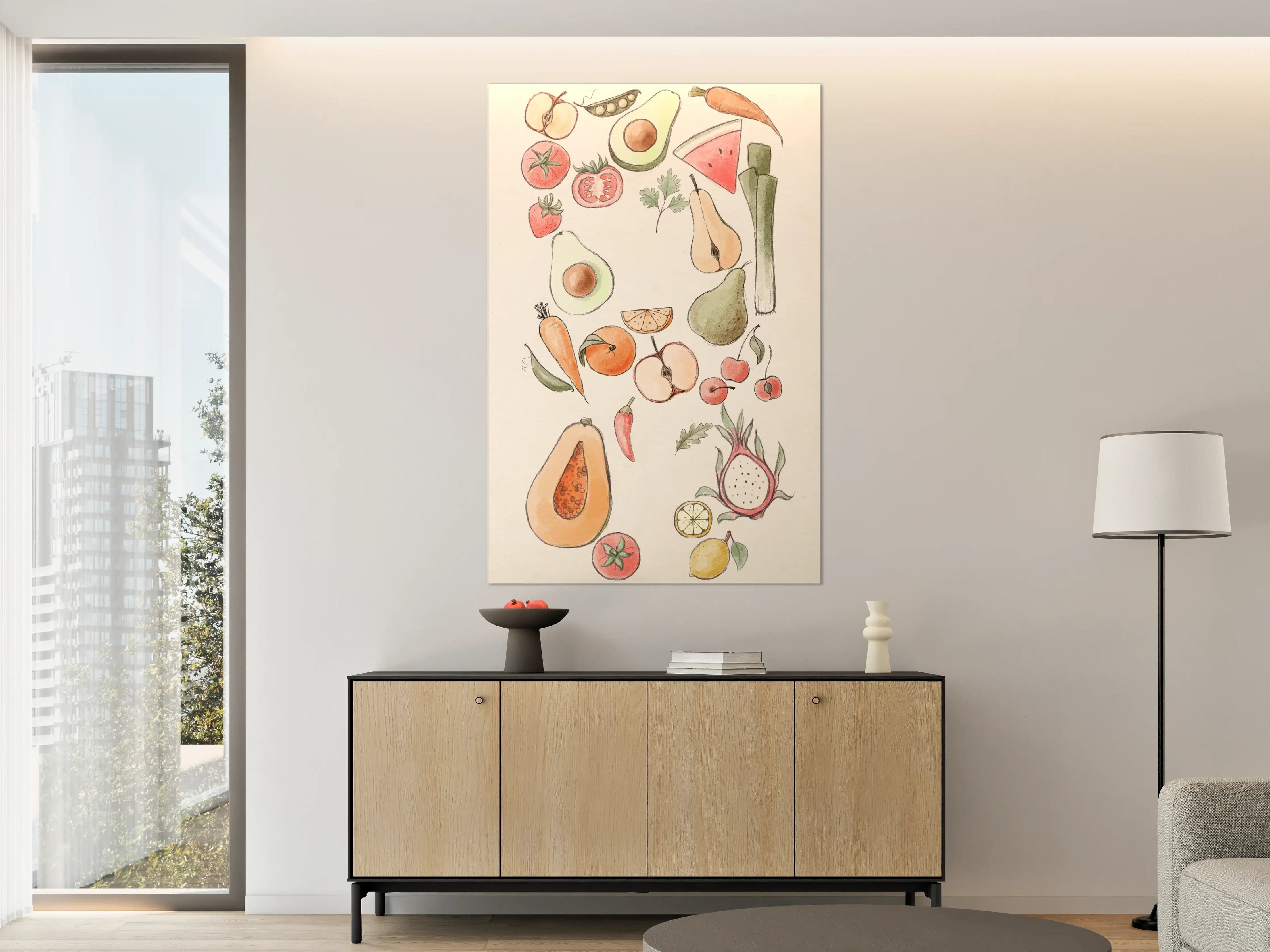 Große Wandbilder - Buntes Tropisches Früchte-Design