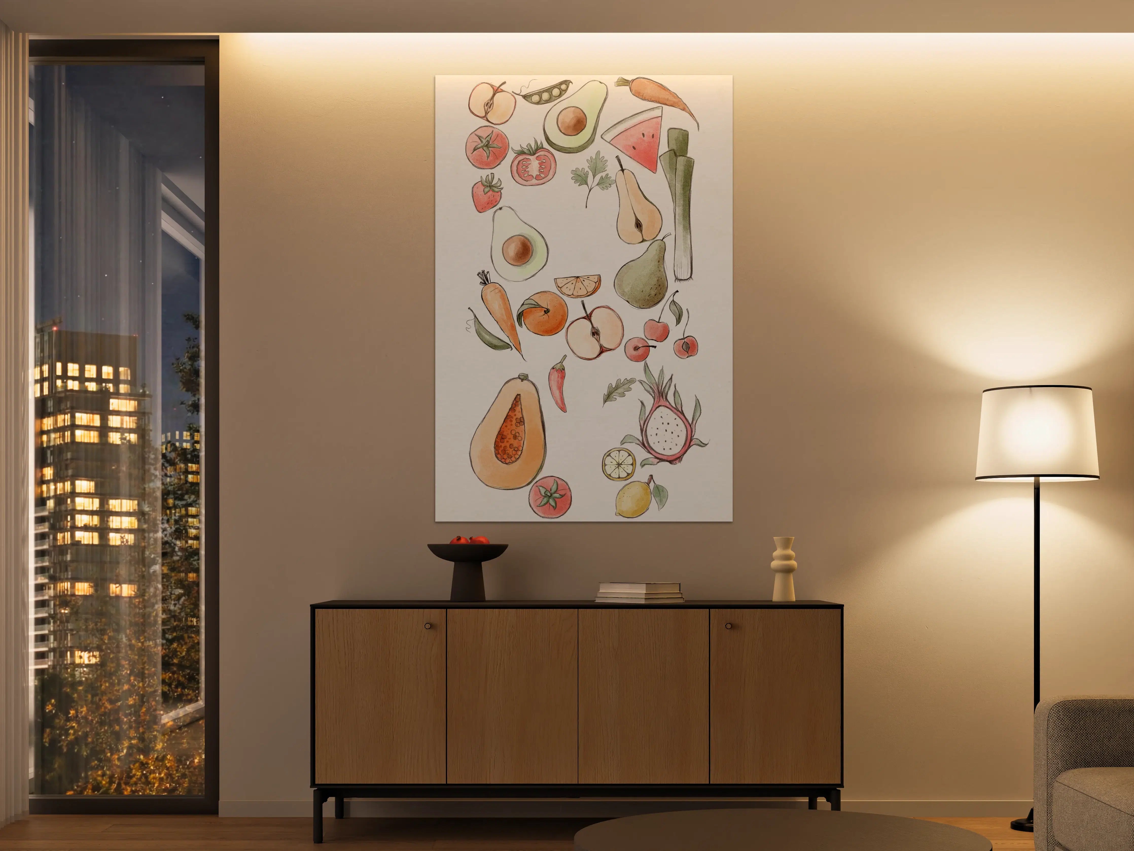 Große Wandbilder - Buntes Tropisches Früchte-Design