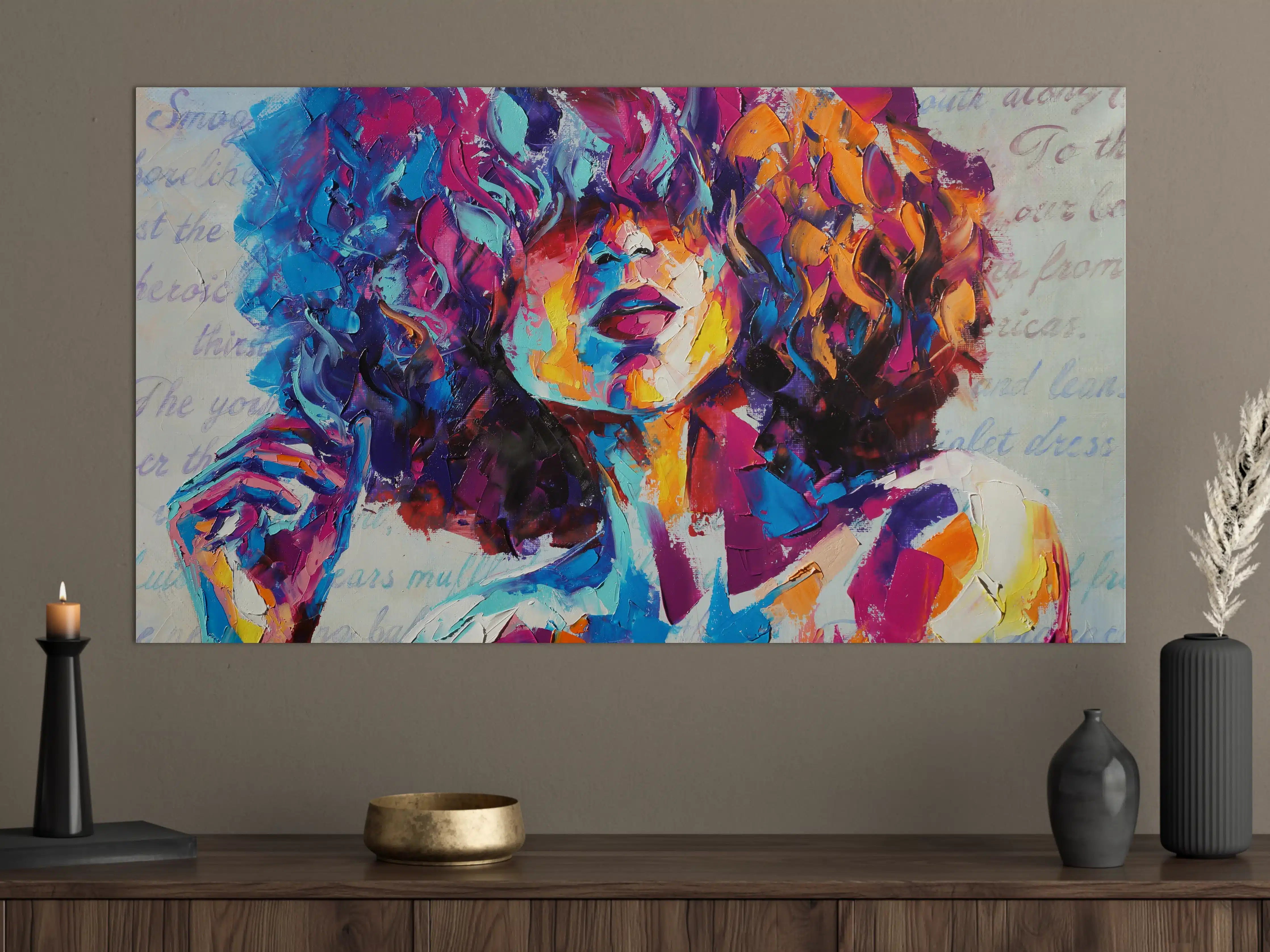 Große Wandbilder - Buntes "Louise" - Ölgemälde