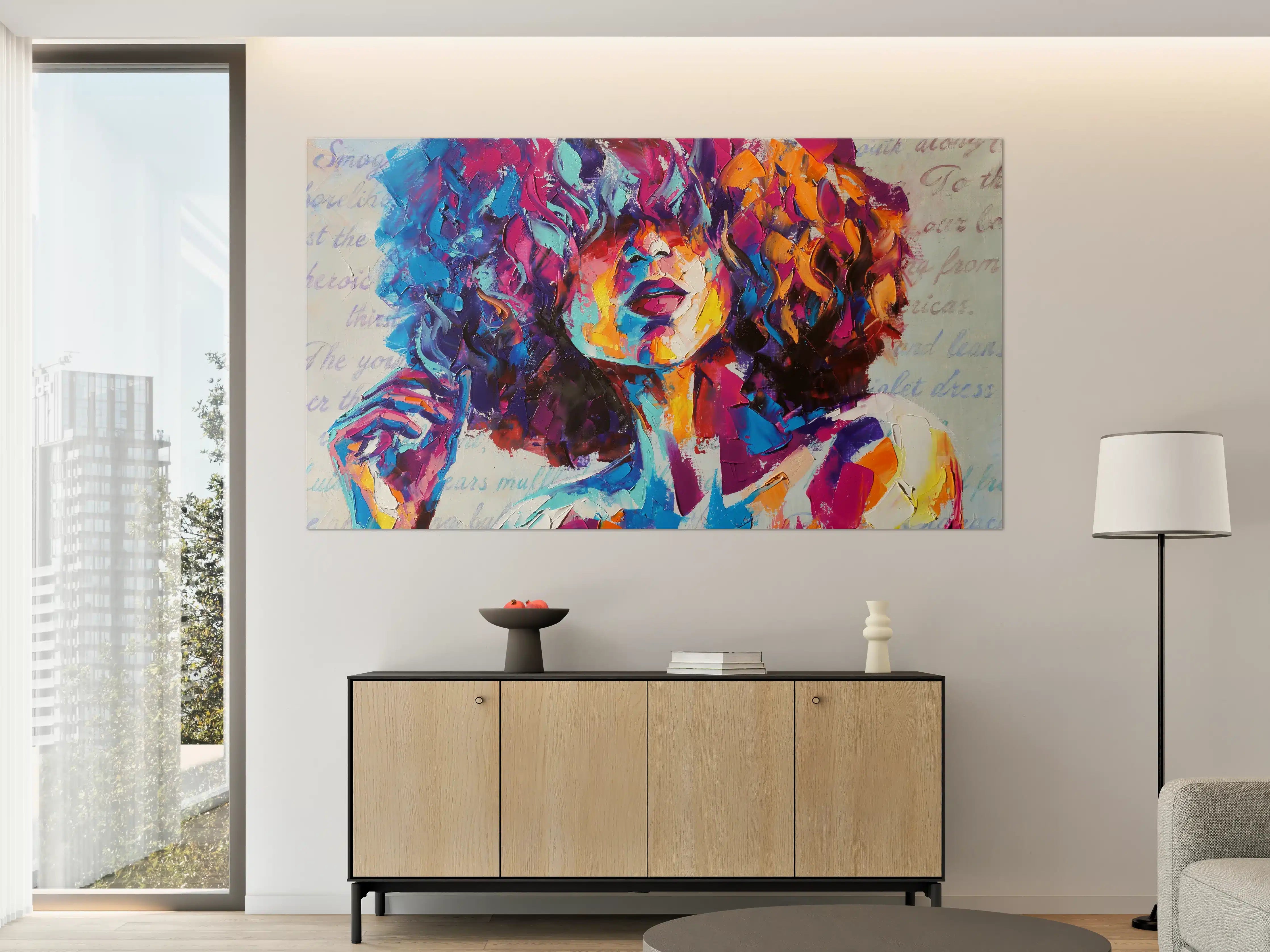 Große Wandbilder - Buntes "Louise" - Ölgemälde