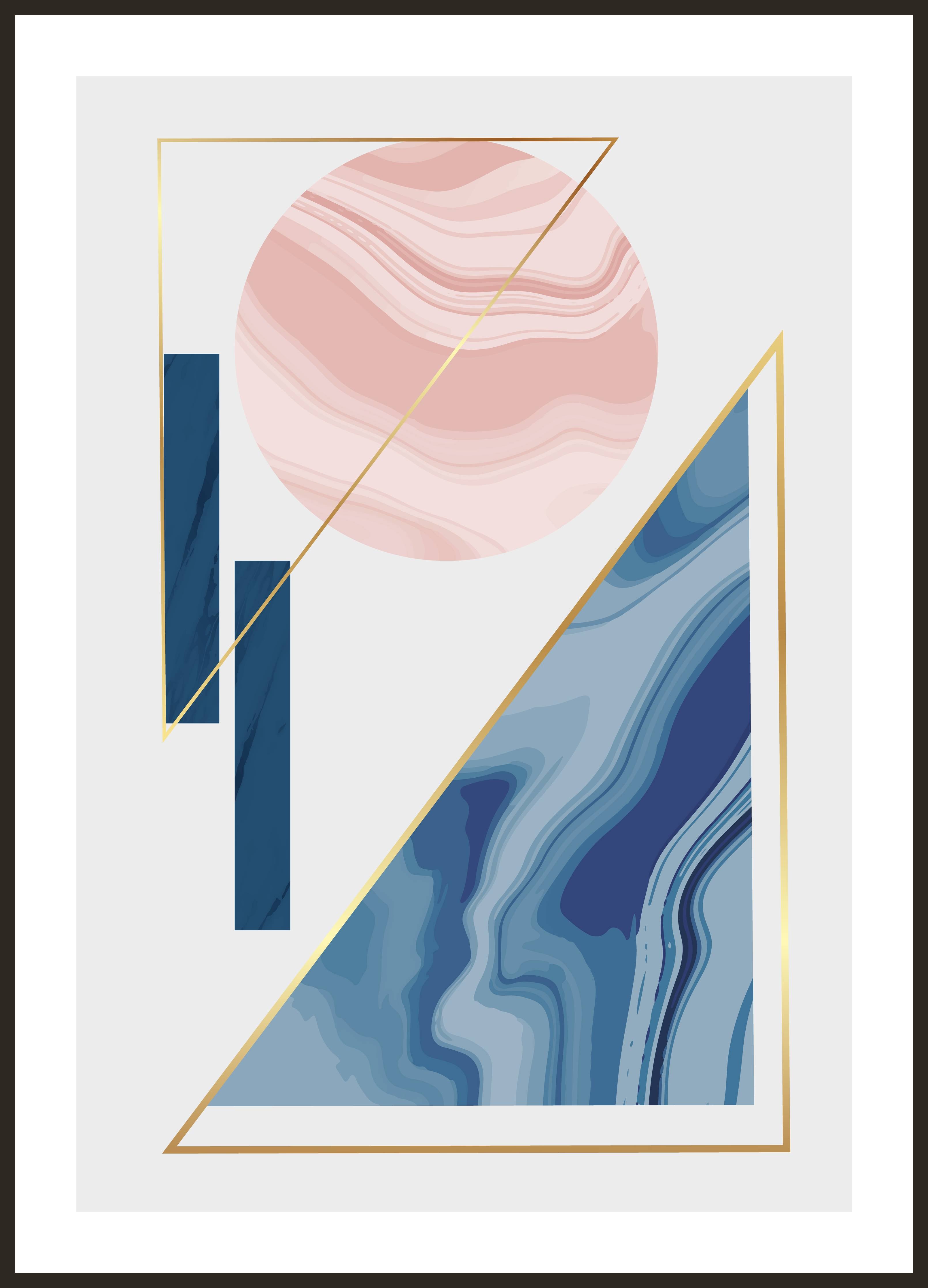 Große Wandbilder-Buntes geometrisches Wandbild mit Farbschiedfe