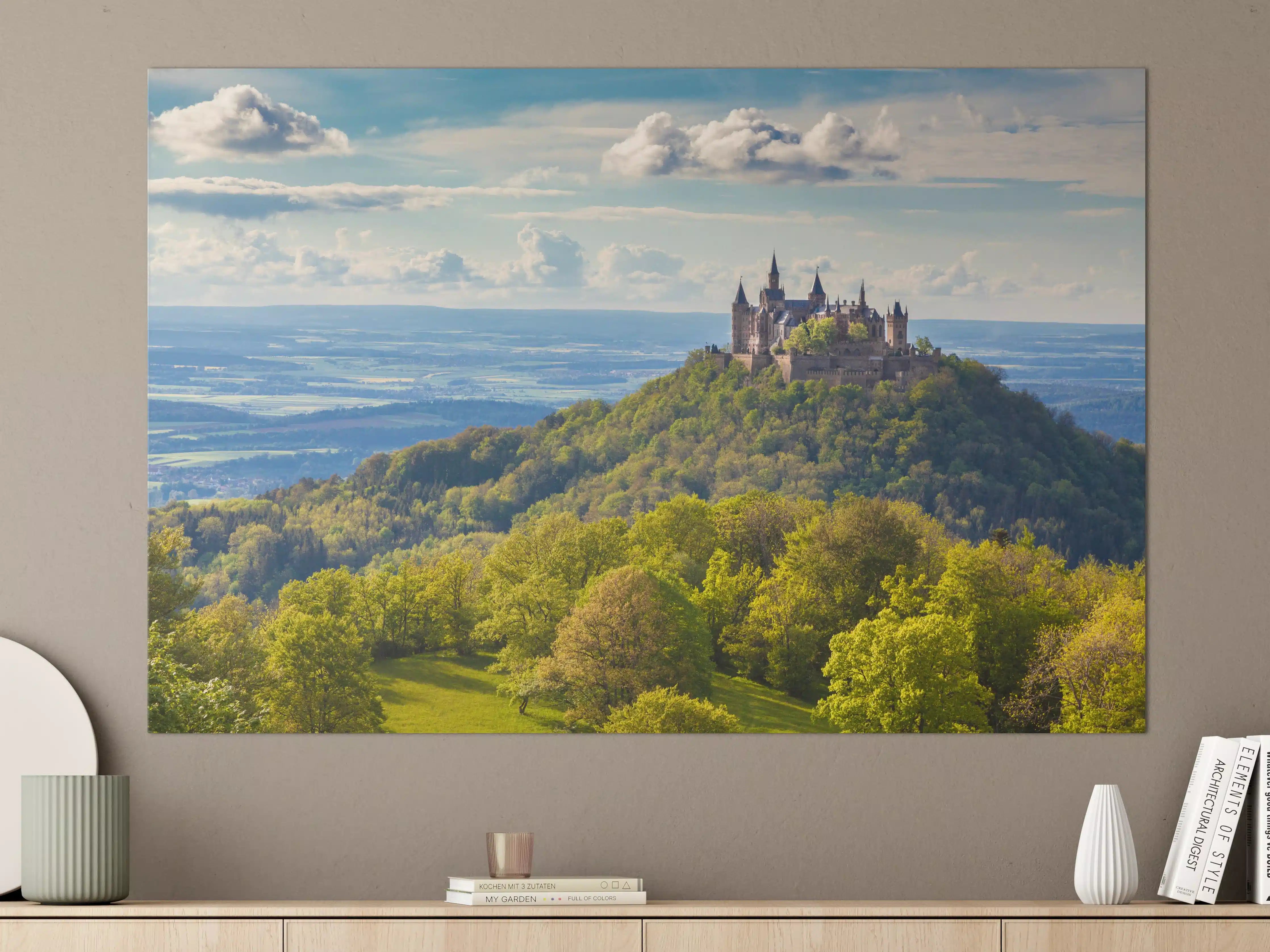 Große Wandbilder - Burg Hohenzollern mit gelblichen Wald