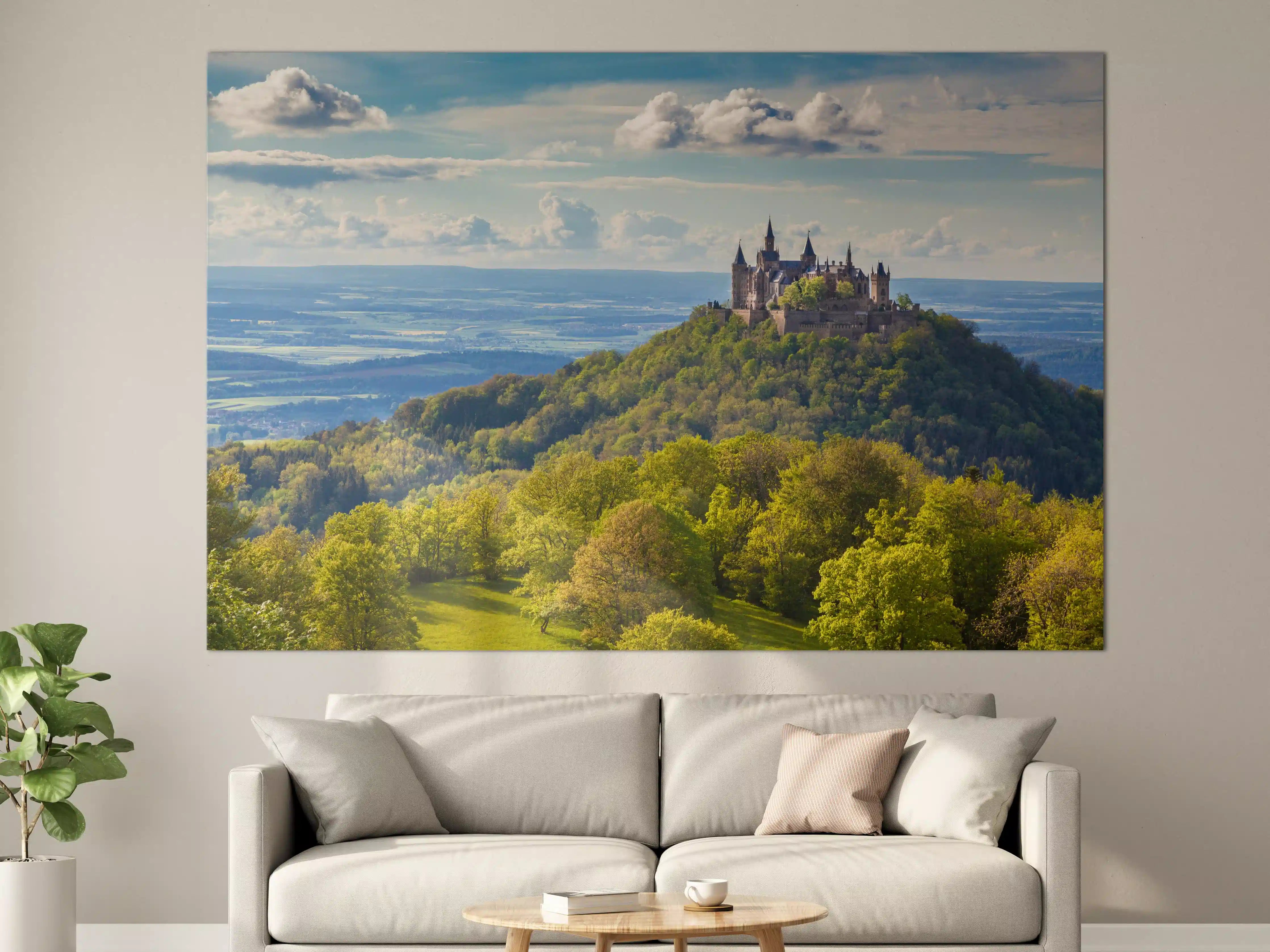 Große Wandbilder - Burg Hohenzollern mit gelblichen Wald