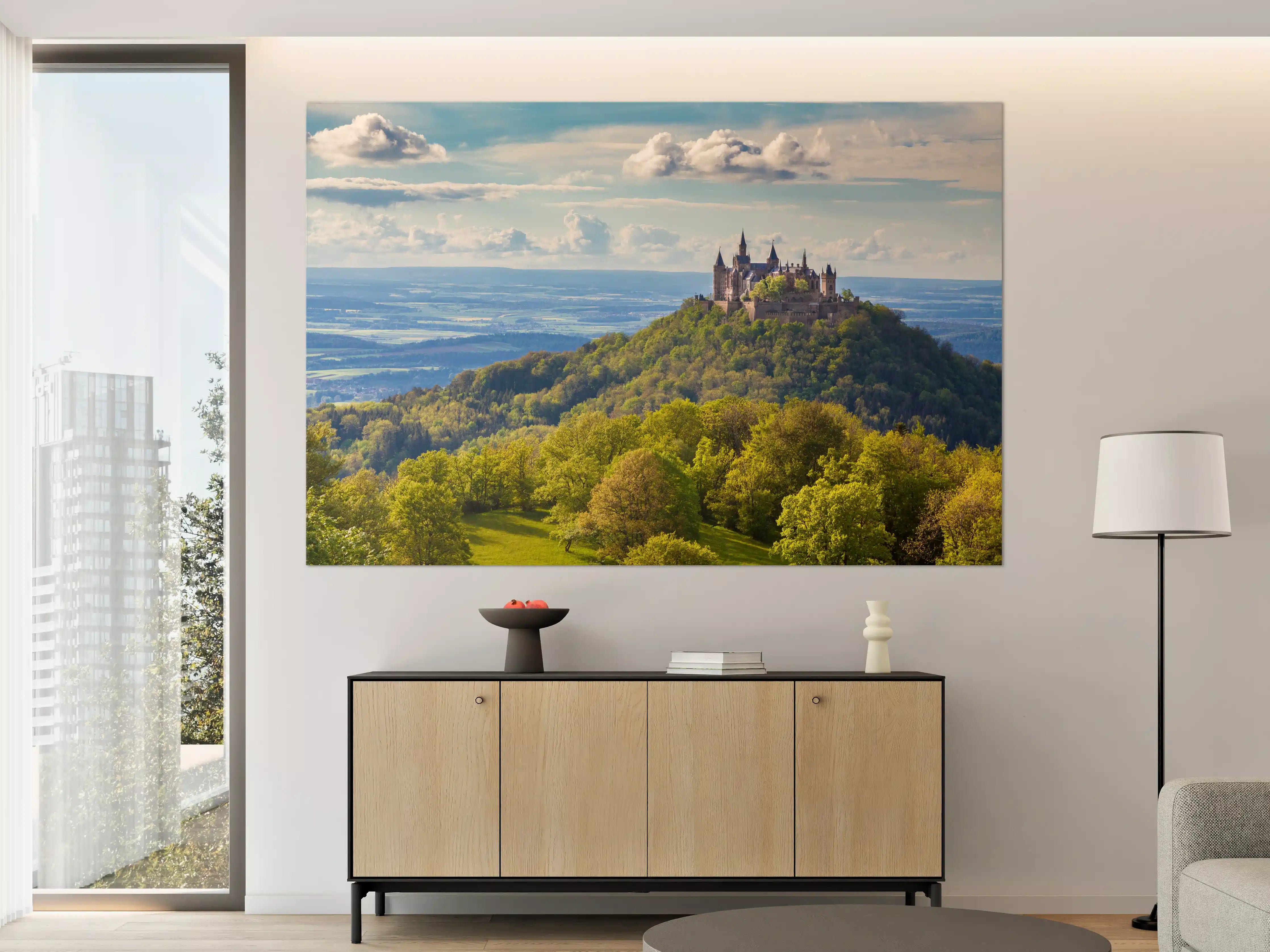 Große Wandbilder - Burg Hohenzollern mit gelblichen Wald
