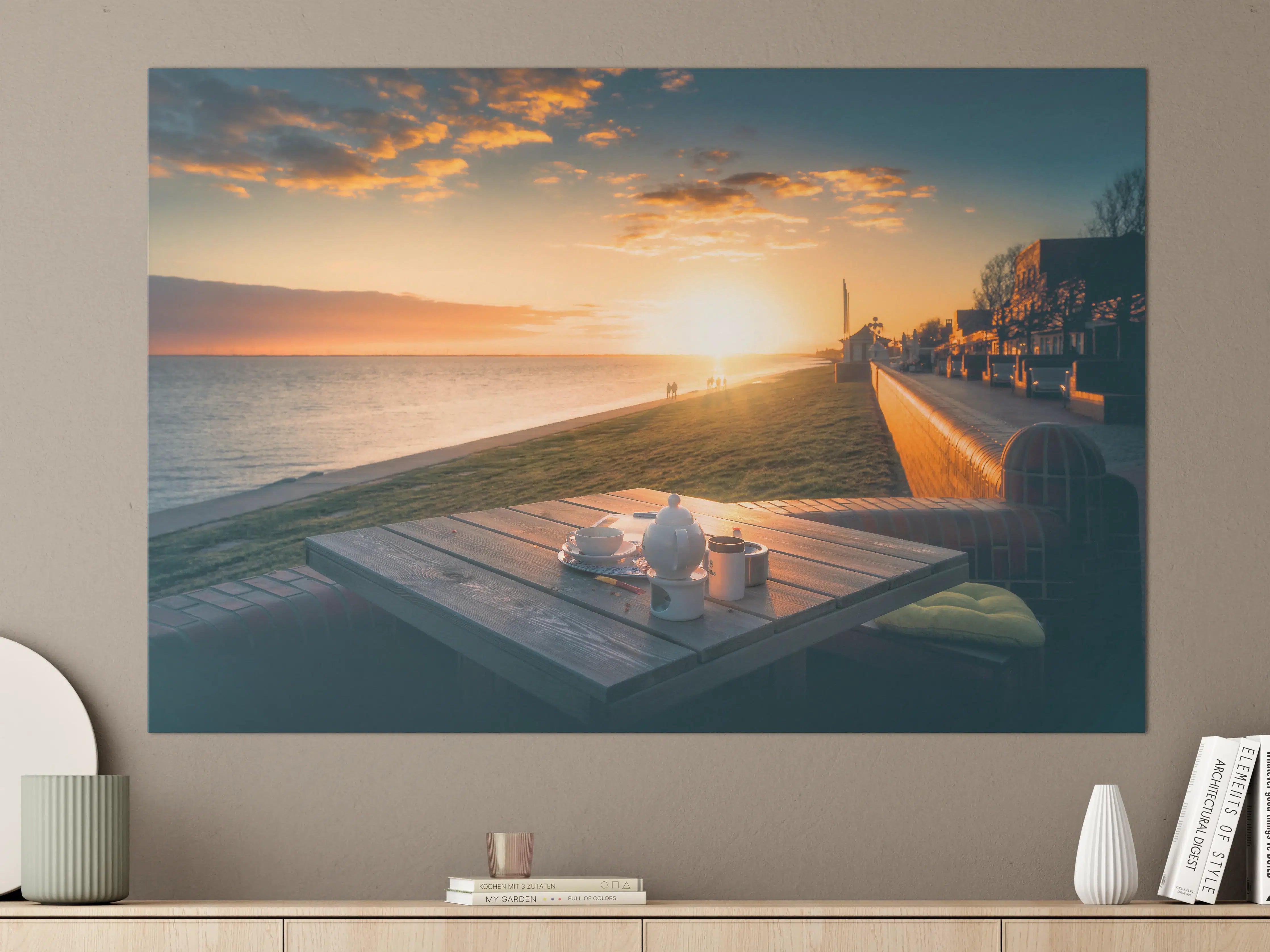 Große Wandbilder - Cafe am sonnigen Südstrand - Wilhelmshaven