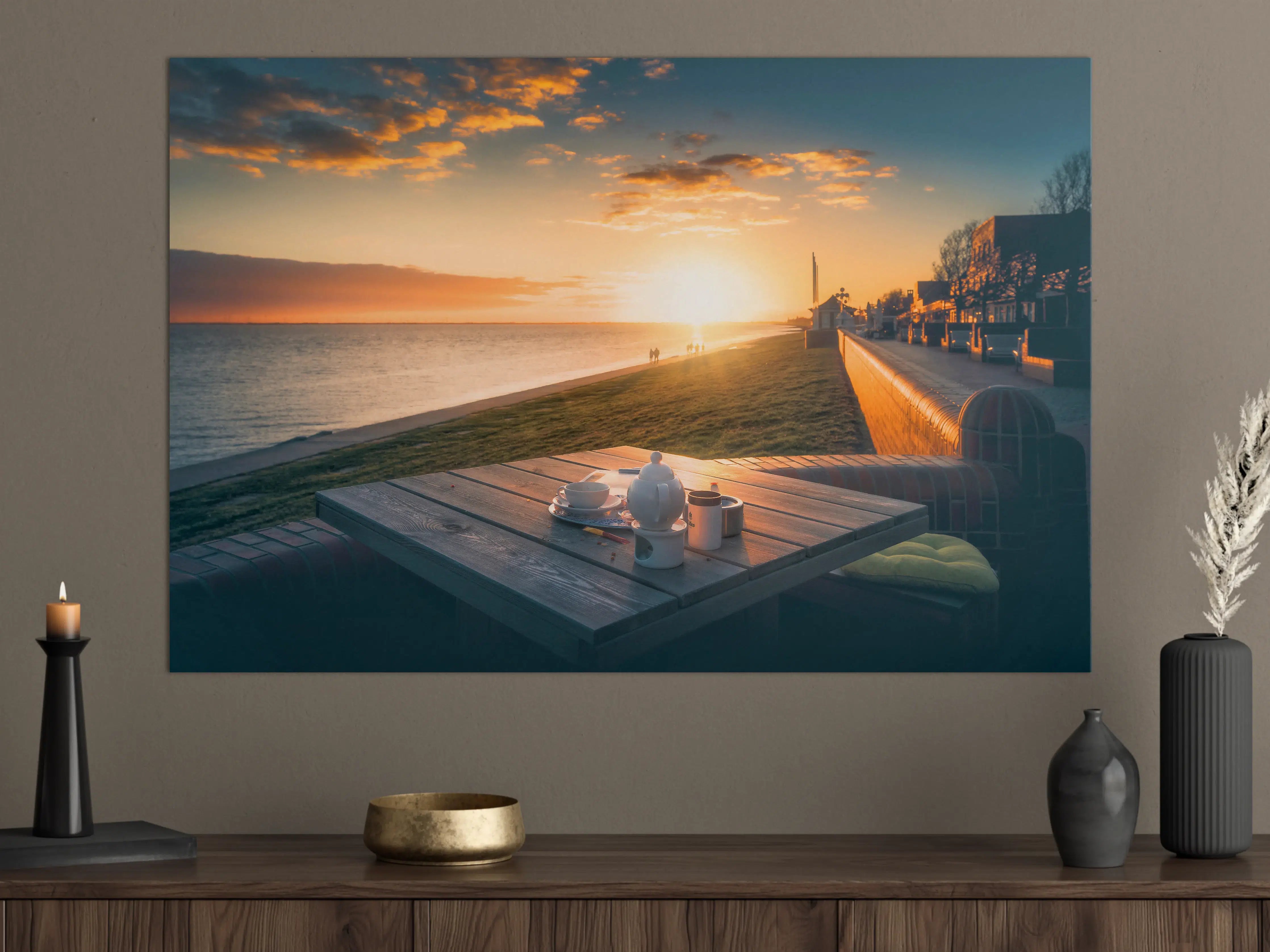 Große Wandbilder - Cafe am sonnigen Südstrand - Wilhelmshaven