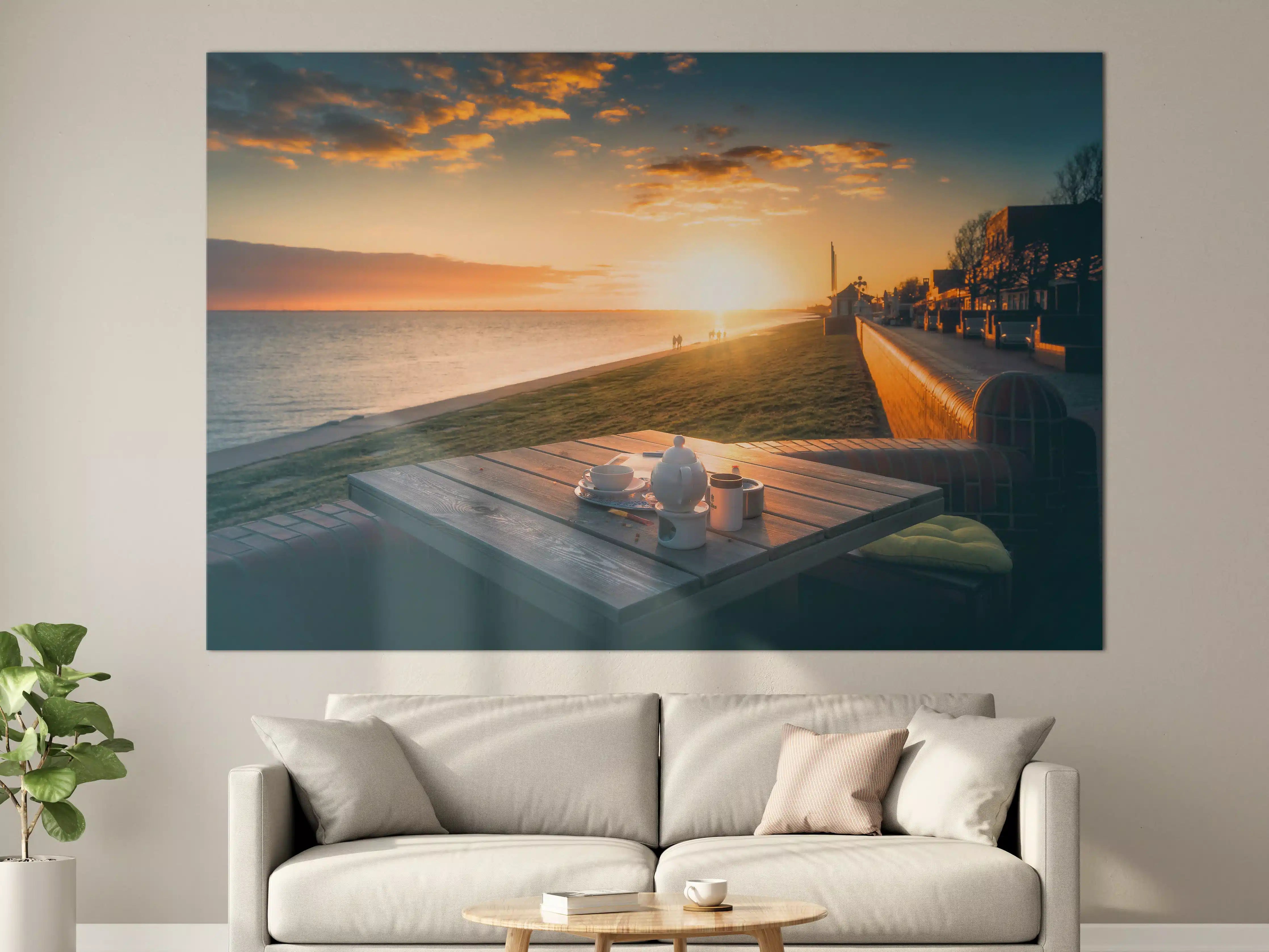 Große Wandbilder - Cafe am sonnigen Südstrand - Wilhelmshaven