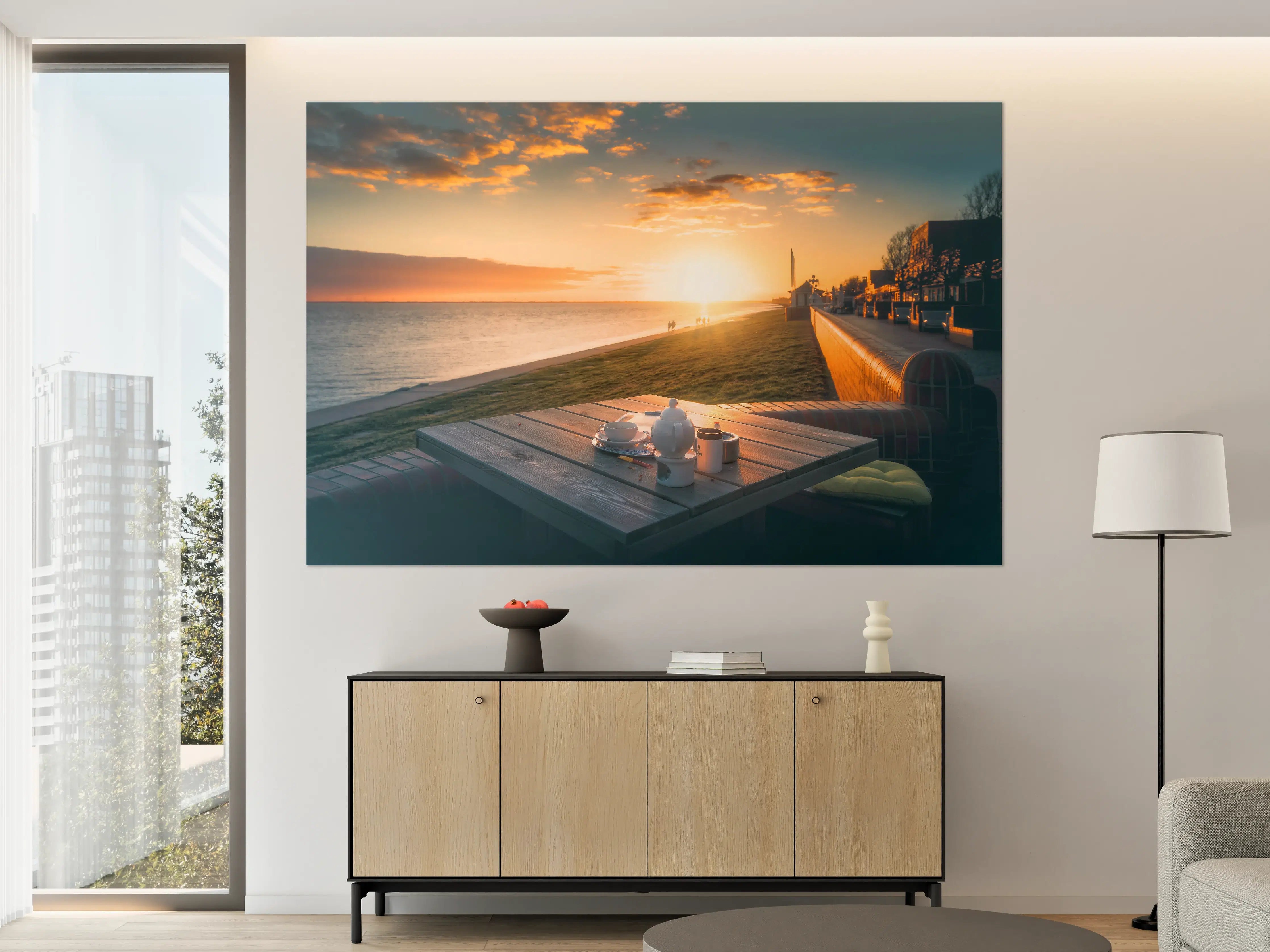 Große Wandbilder - Cafe am sonnigen Südstrand - Wilhelmshaven